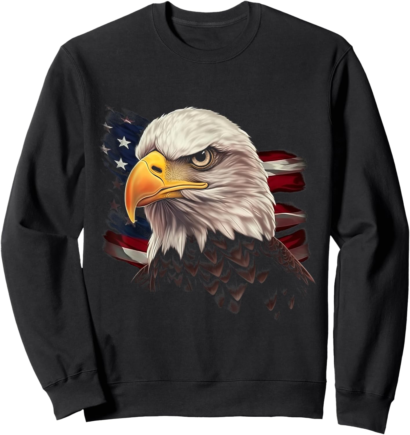 American Bald Eagle American Flag USA Bald Eagle Sweatshirt - Sweatshirt | Black