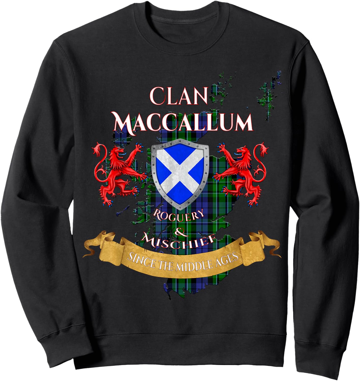 MacCallum Scottish Family Clan Middle Ages Mischief Sweatshirt - Sweatshirt | Black