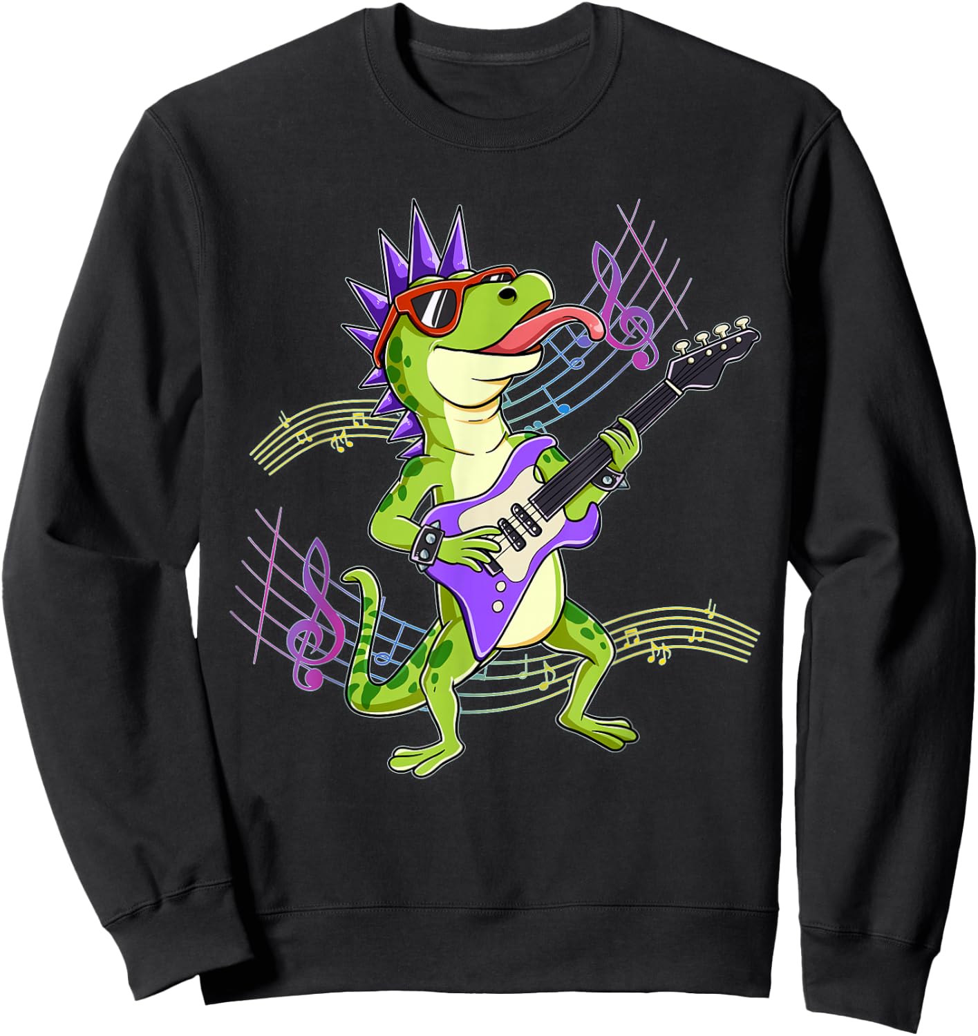 Gecko Guitar Rockstar Sweatshirt - Sweatshirt | Black