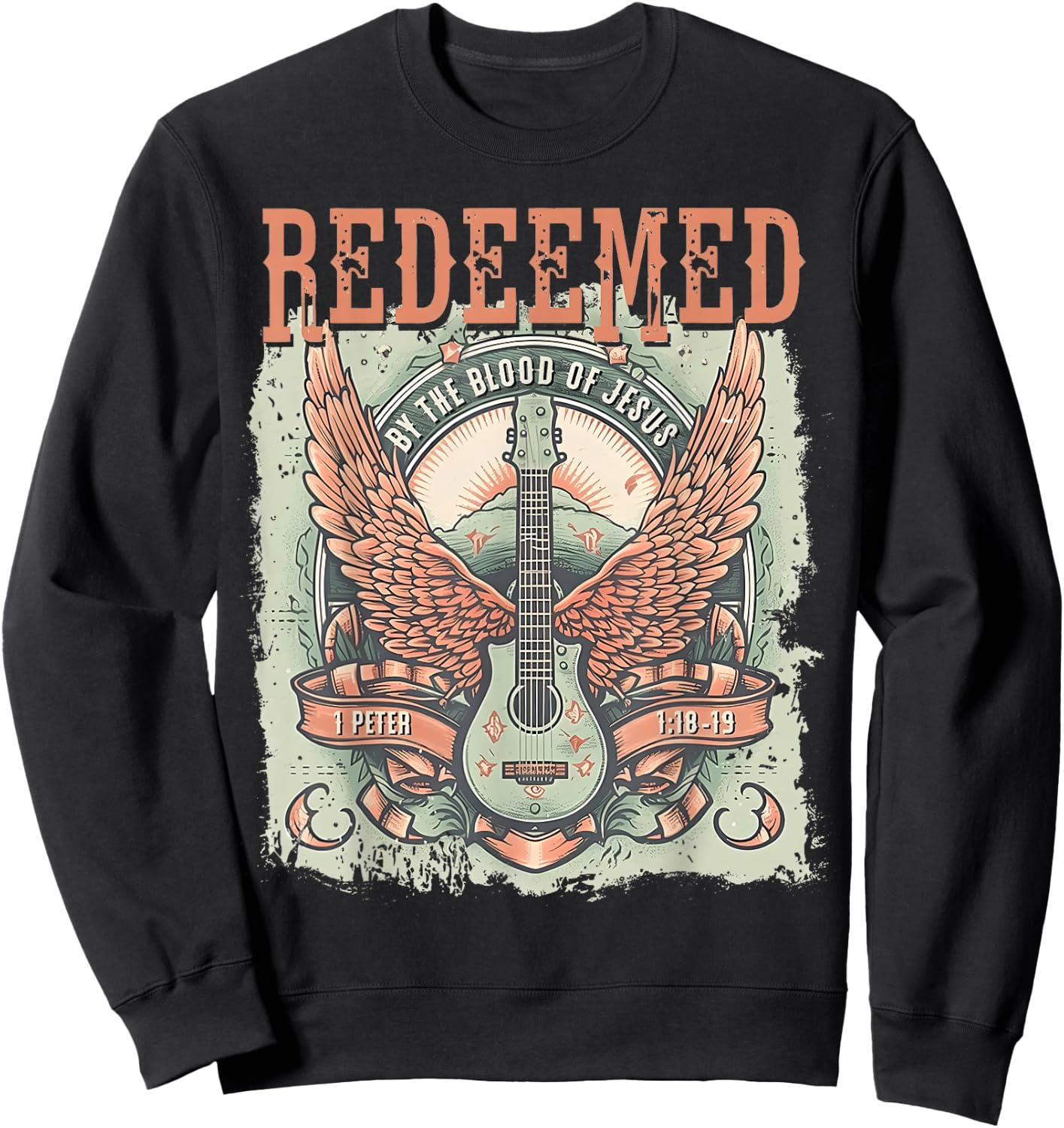 Redeemed by The Blood of Jesus Sweatshirt - Sweatshirt | Black