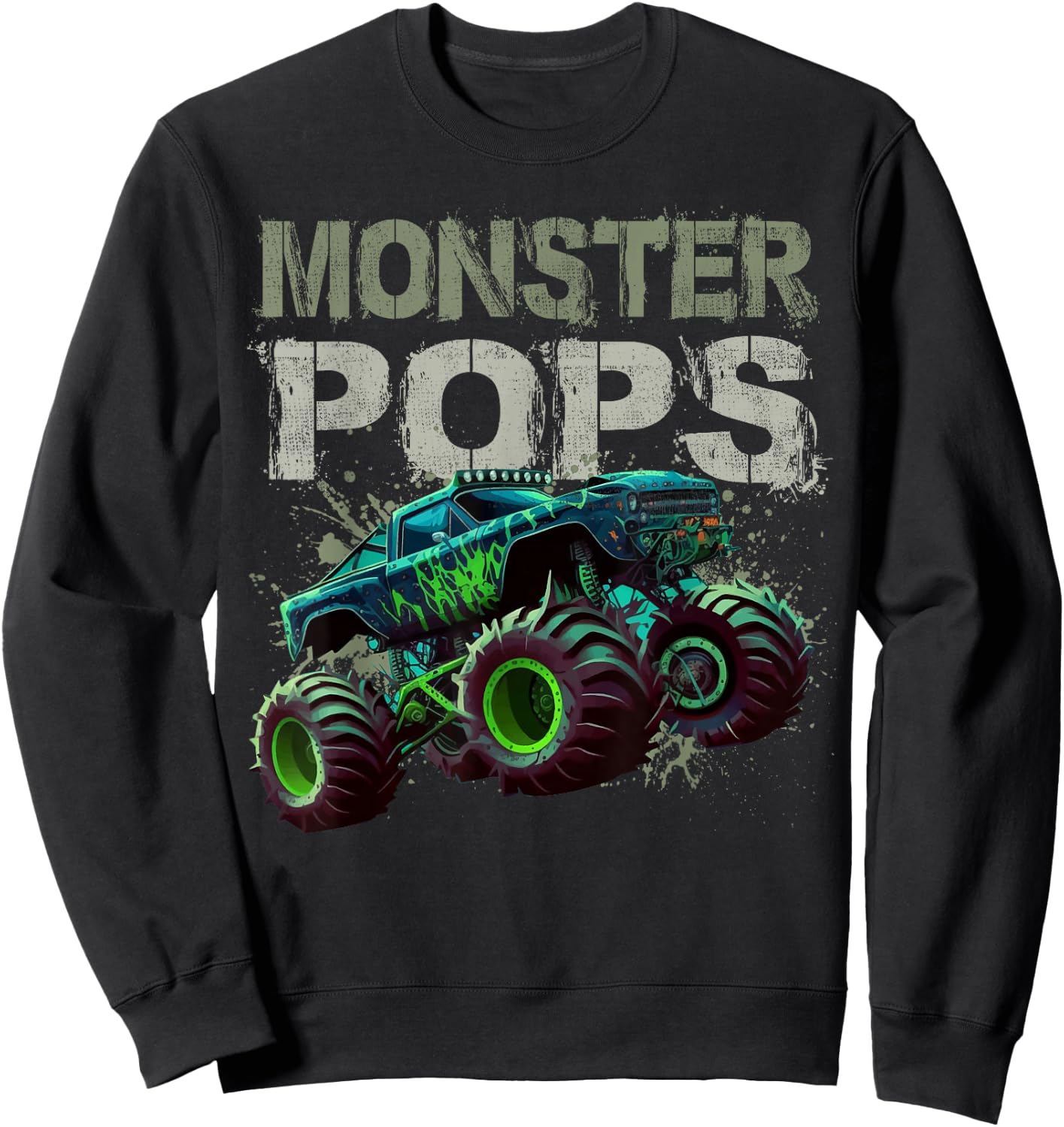 Monster Truck Pops Family Matching Monster Truck Lovers Sweatshirt - Sweatshirt | Black