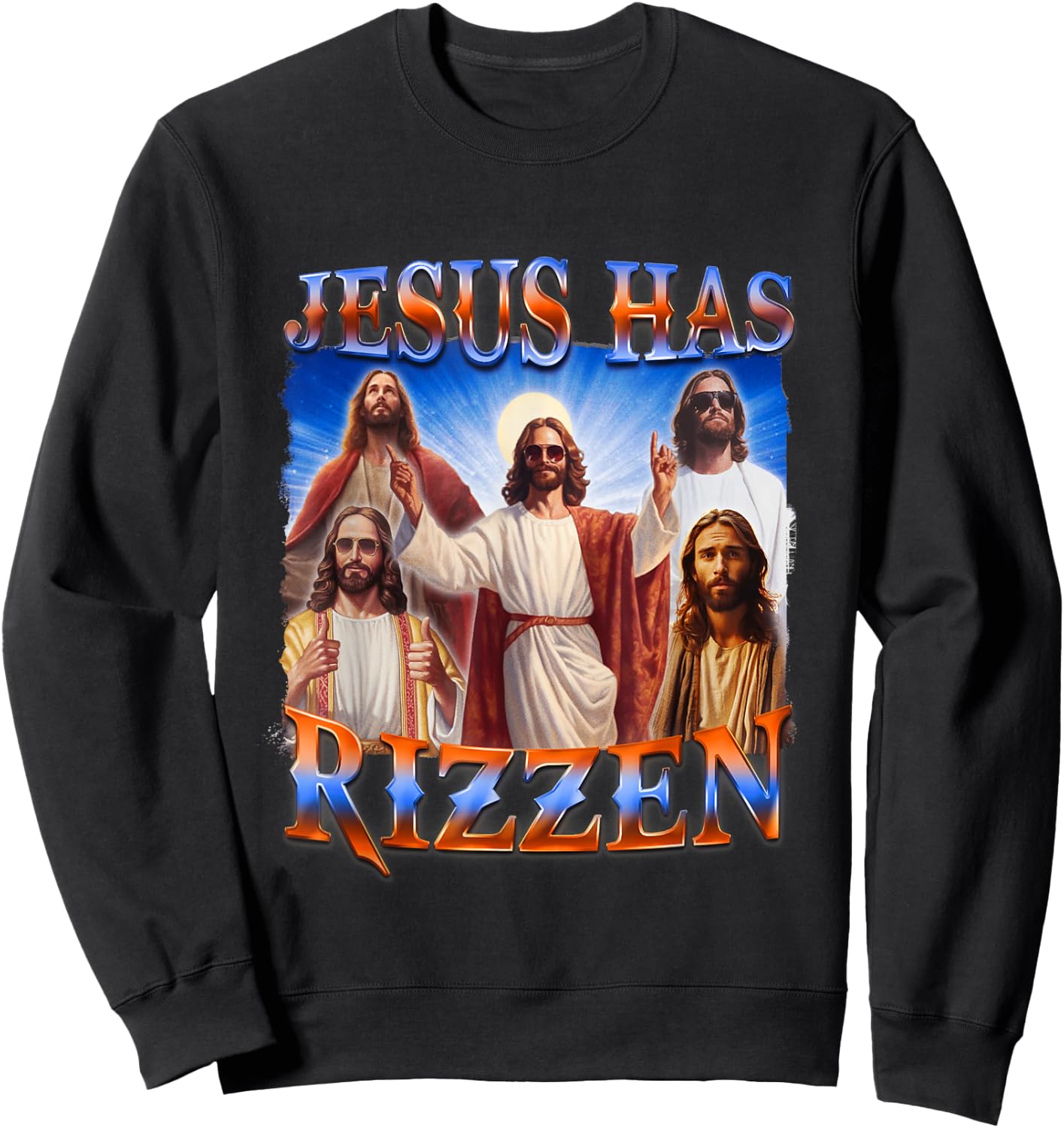Jesus Has Rizzen Christian Men Women Bible Faith Sweatshirt - Sweatshirt | Black