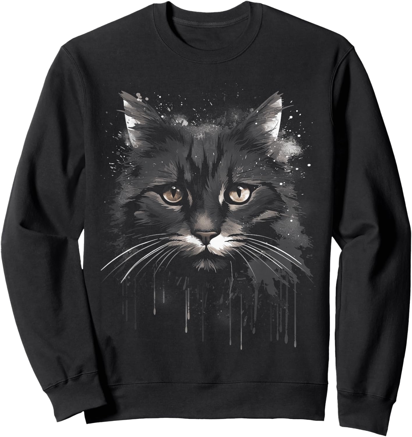 Cat Cat lover Kitten Illustration Pet Women Kids Sweatshirt - Sweatshirt | Black