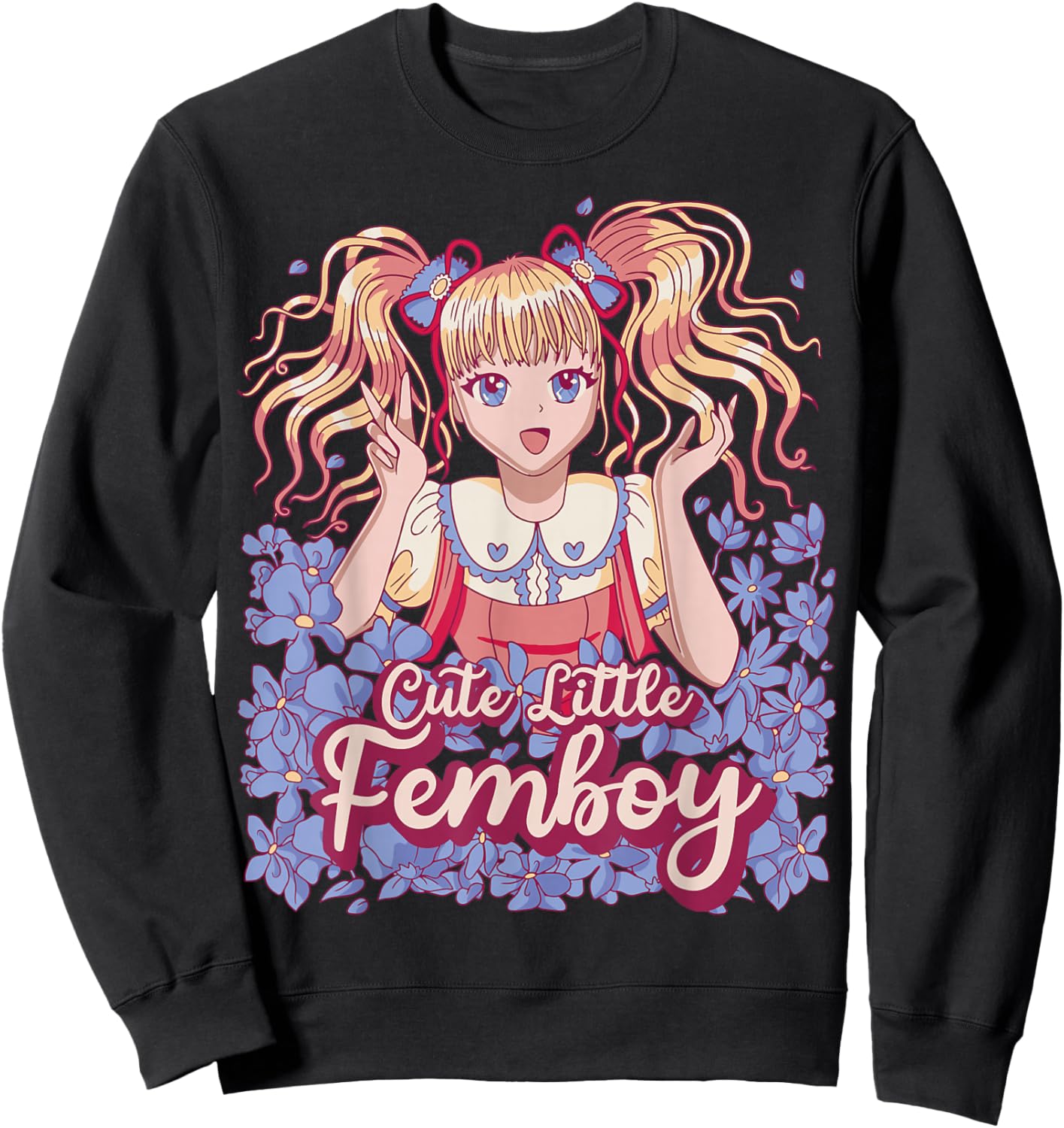 Femboy Anime Cute Little Femboy Sweatshirt - Sweatshirt | Black