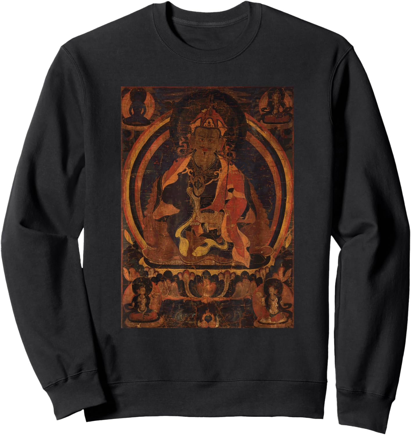 Padmasambhava Tibetan Buddhist Thangka Mandala Buddhism Sweatshirt - Sweatshirt | Black