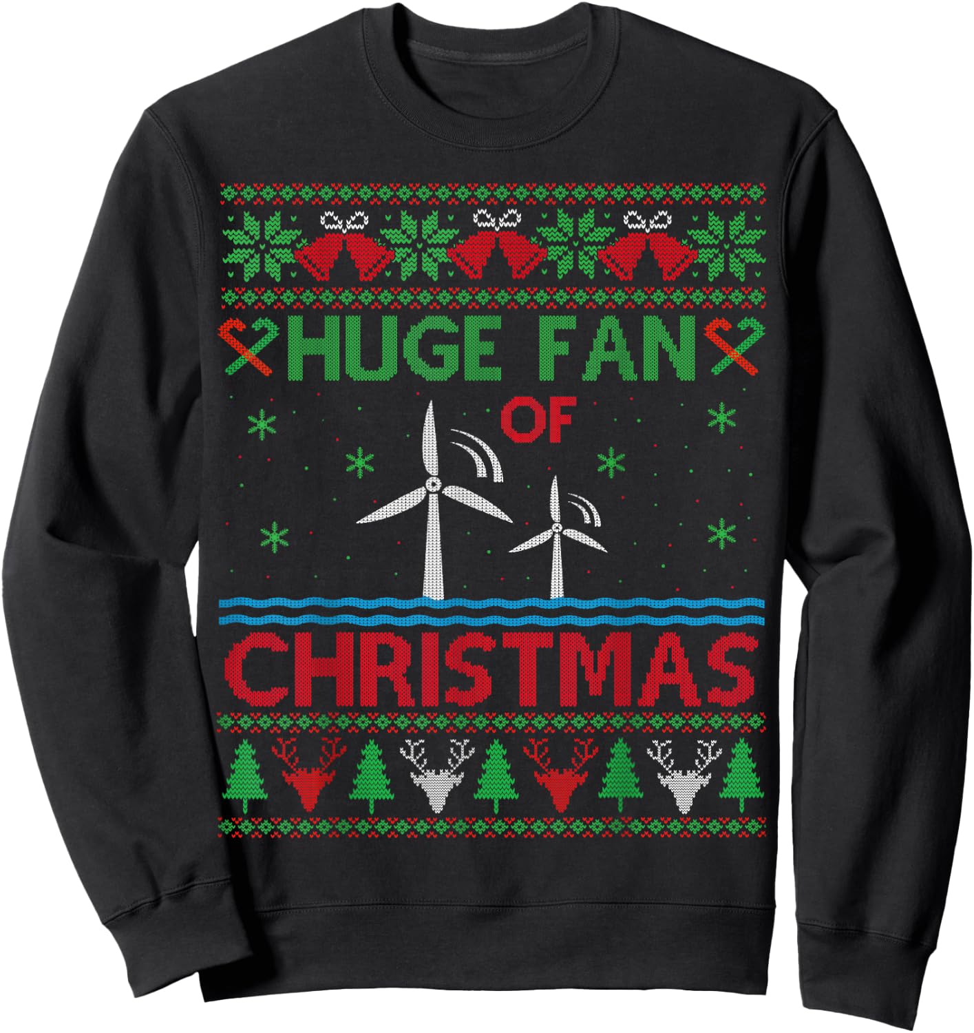Offshore Renewables Ugly Christmas Sweater - Offshore Worker Sweatshirt - Sweatshirt | Black