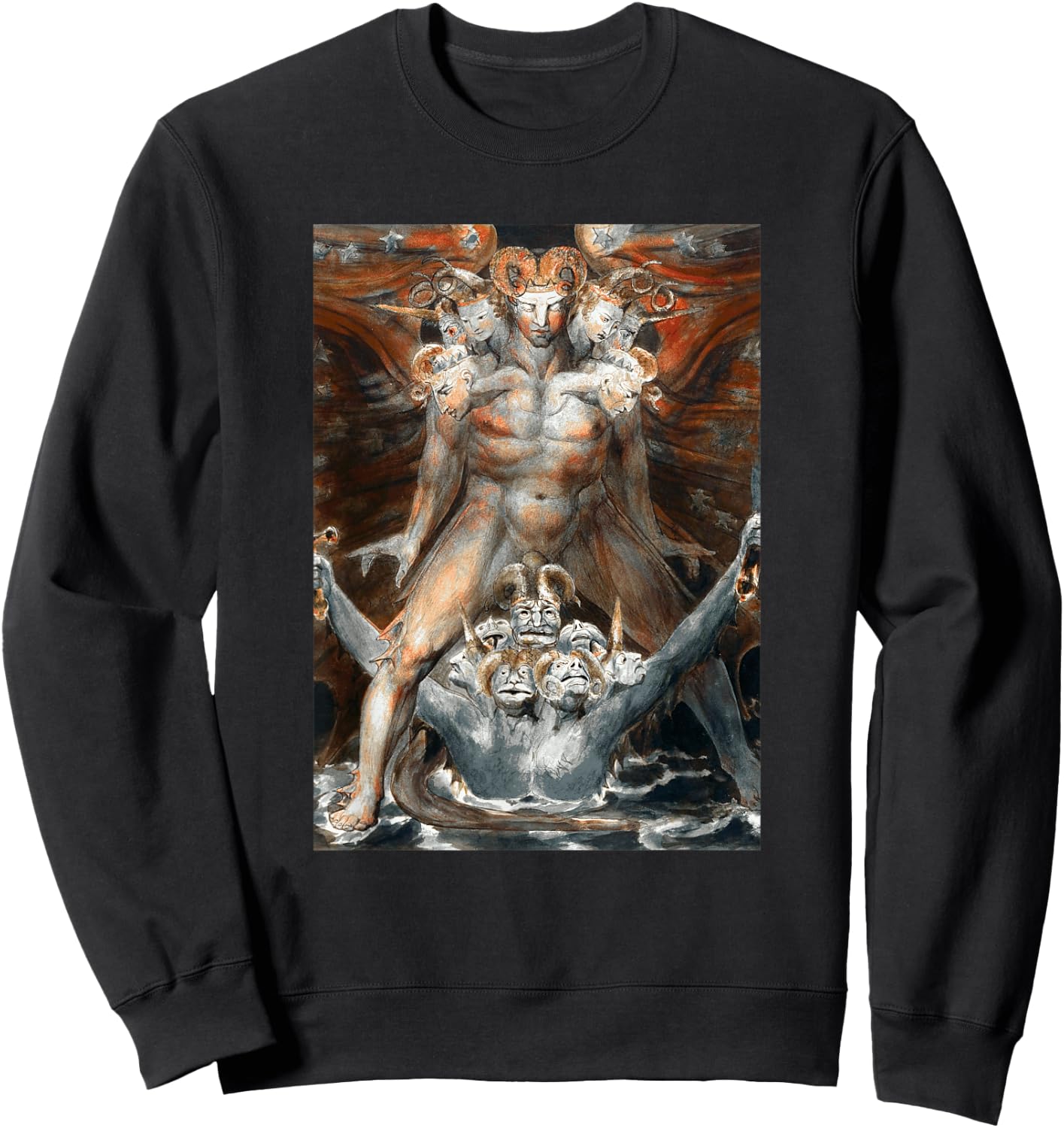 Great Red Dragon and the Beast William Blake The Bible Art Sweatshirt - Sweatshirt | Black