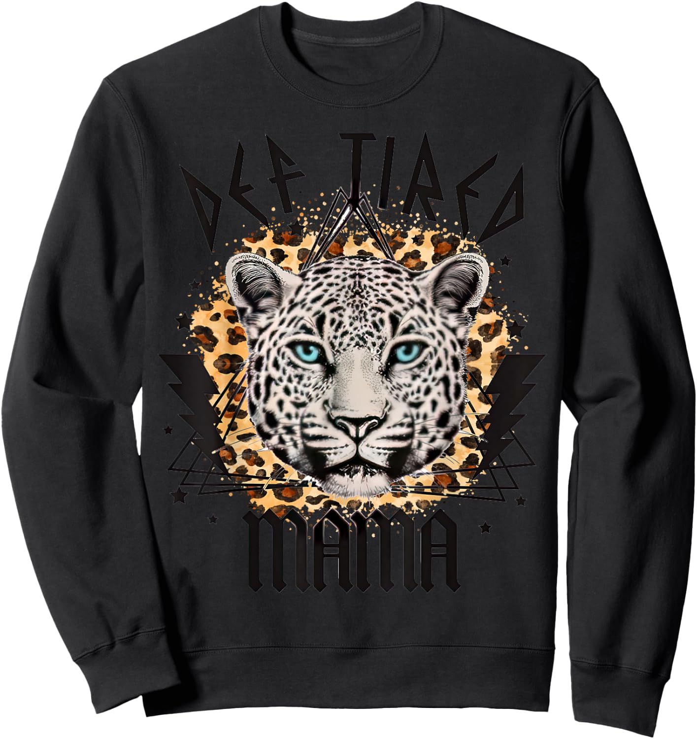 Leopard Def Tired Mama, Cheetah Mama, Mother's Day Costume Sweatshirt - Sweatshirt | Black