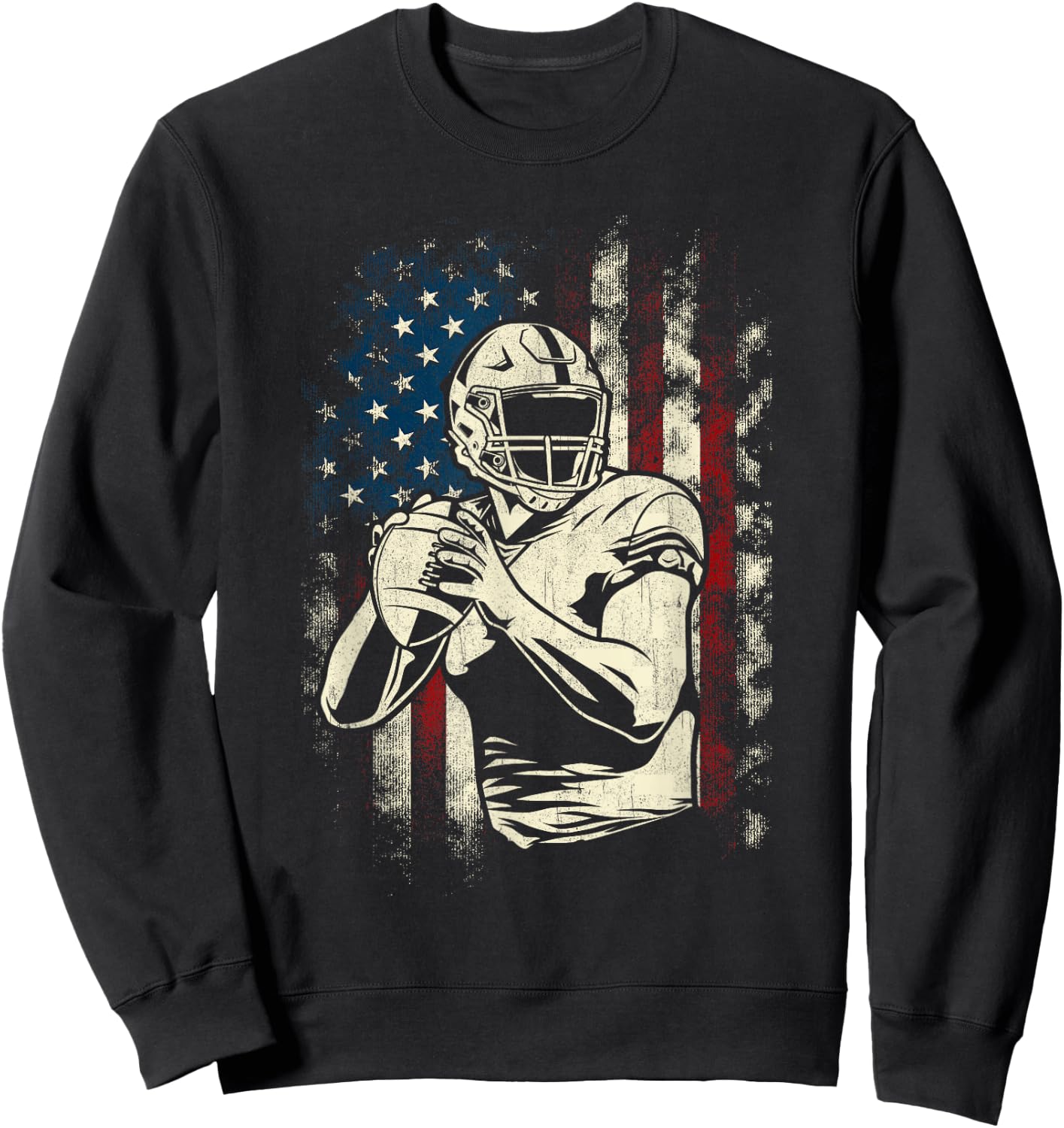 Patriotic Football Player - American Game Ball Sports Lover Sweatshirt - Sweatshirt | Black