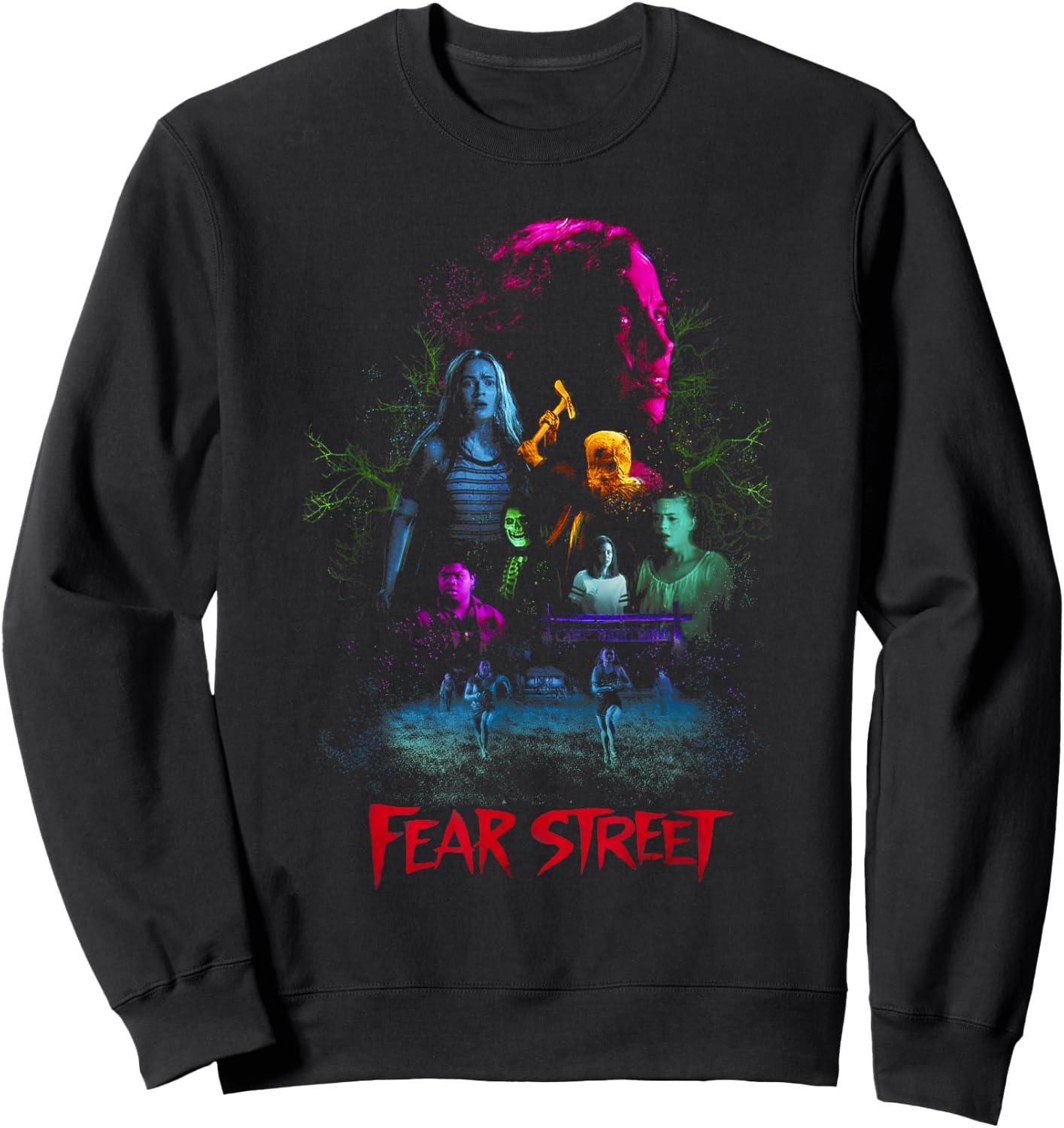 Fear Street Neon Collage Sweatshirt - Sweatshirt | Black