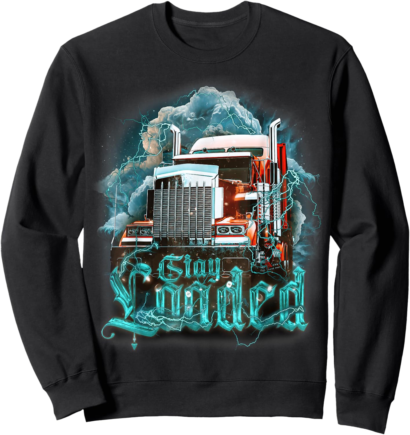 Truck Driver Design Dad Big Rig Semi-Trailer Truckin Sweatshirt - Sweatshirt | Black