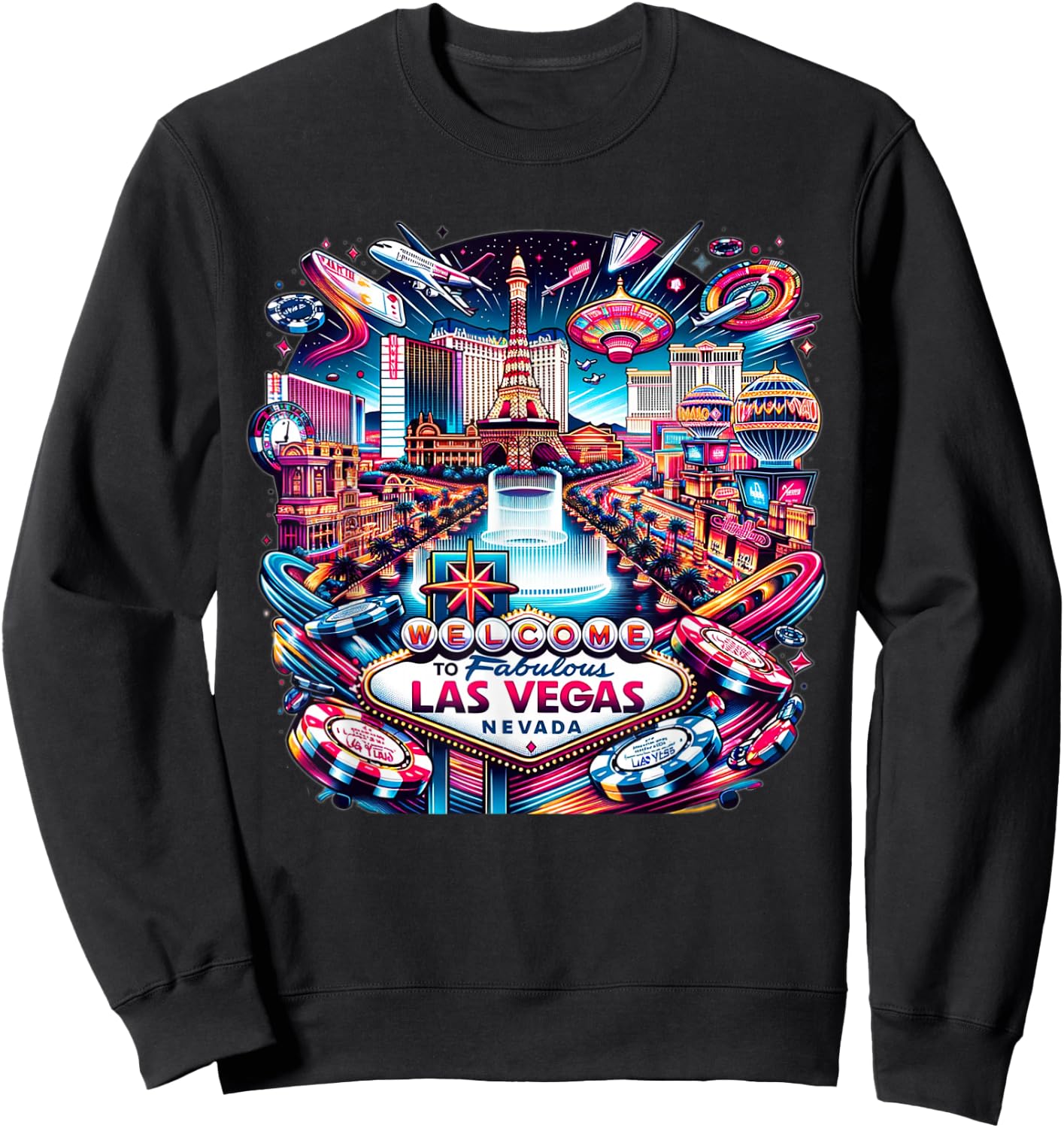 New LAS VEGAS Love Baby for Holidays in Las Vegas Souvenir Sweatshirt - Sweatshirt | Black