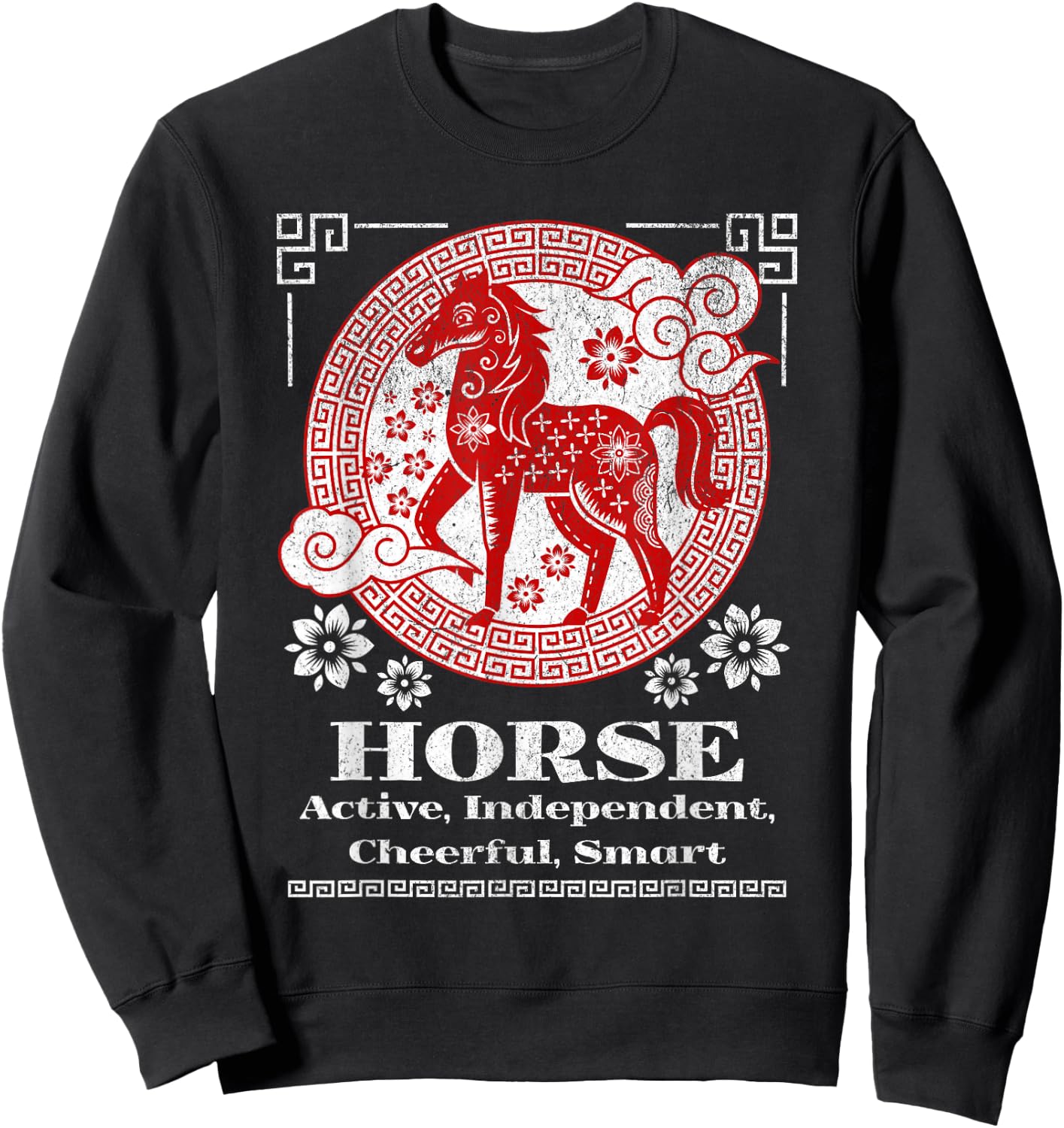 Chinese Zodiac Horse Personality Sweatshirt - Sweatshirt | Black