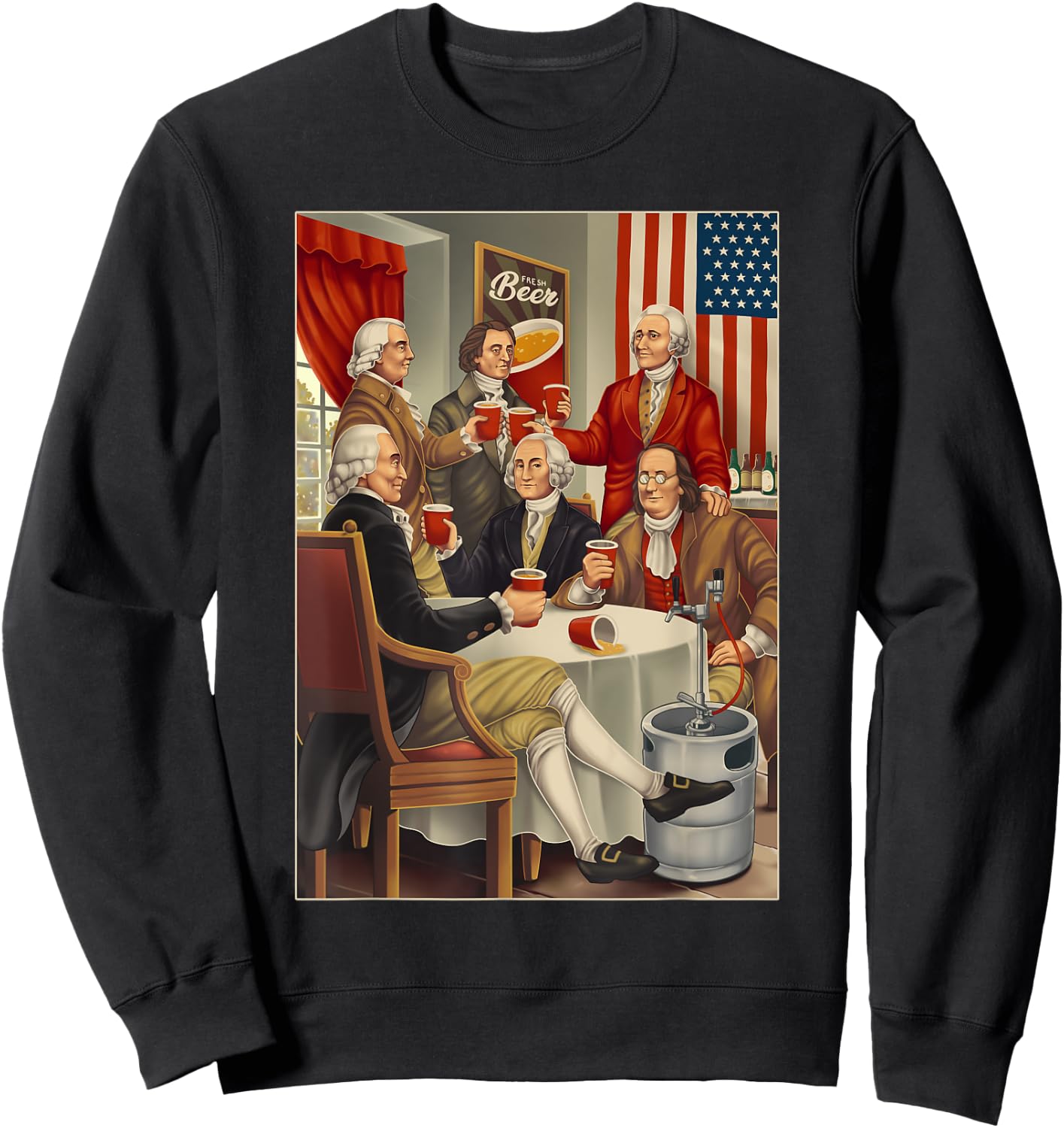 Founding Fathers Beer Keg 4th of July Shirt Founding Father Kids Men Sweatshirt - Sweatshirt | Black