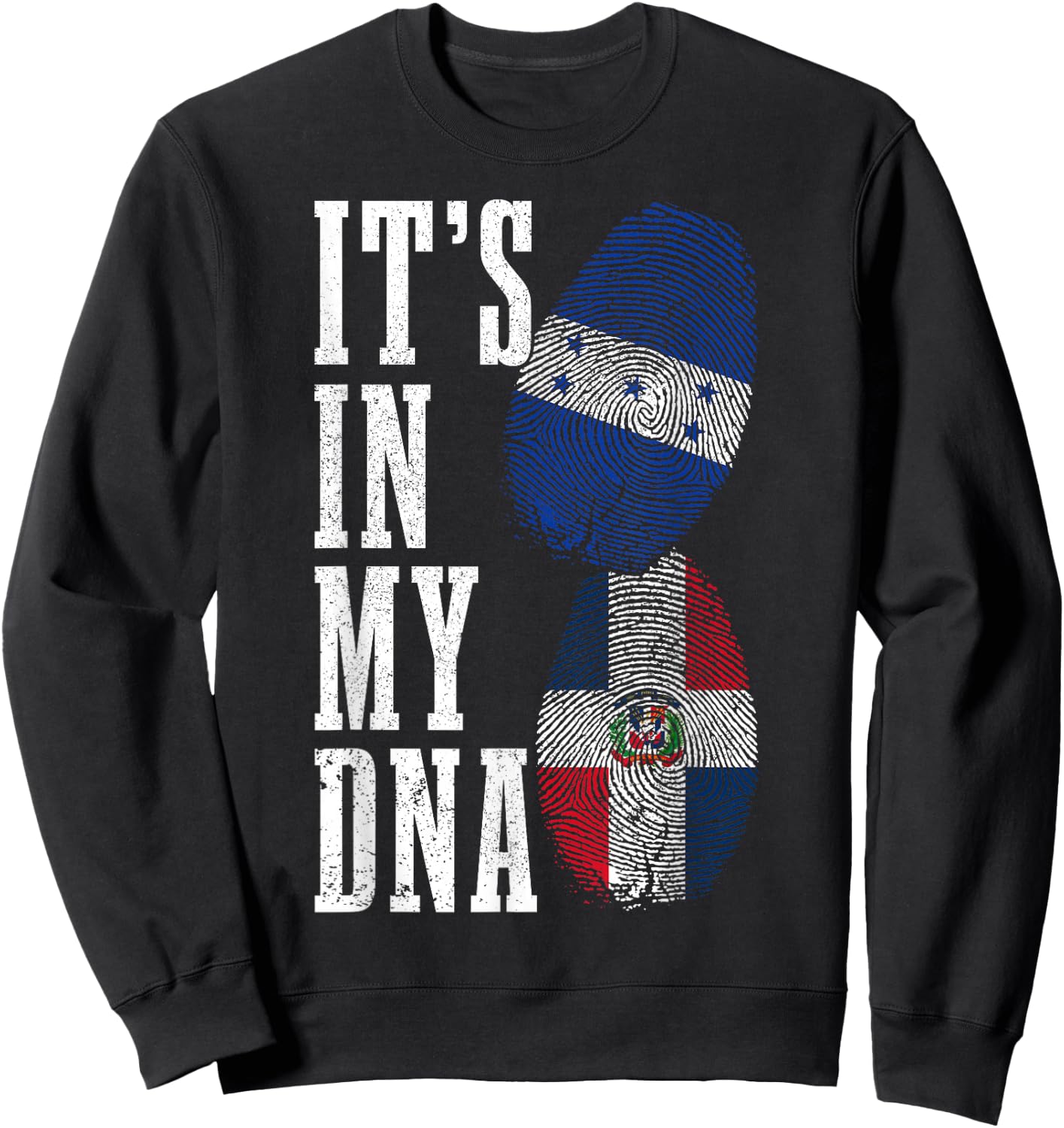 Honduras Dominican Republic DNA Honduran Flag Pride Heritage Sweatshirt - Sweatshirt | Black