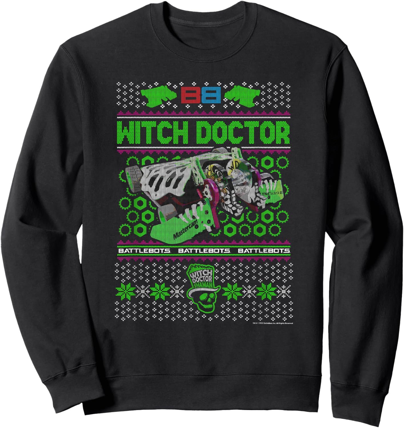 BattleBots Christmas Ugly Sweater Witch Doctor Sweatshirt - Sweatshirt | Black
