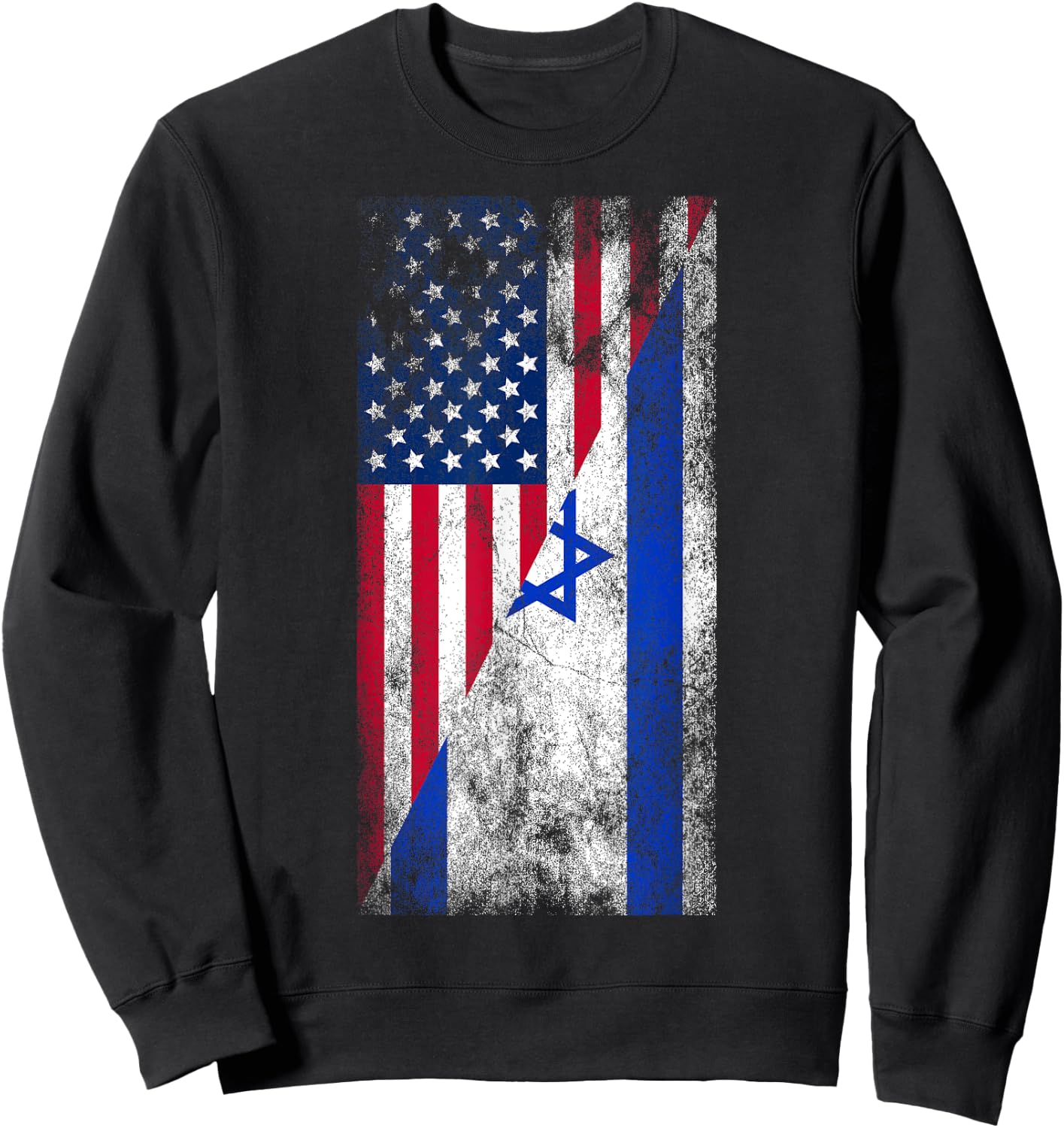 USA Israel Flags - United States of America, Israeli Sweatshirt - Sweatshirt | Black