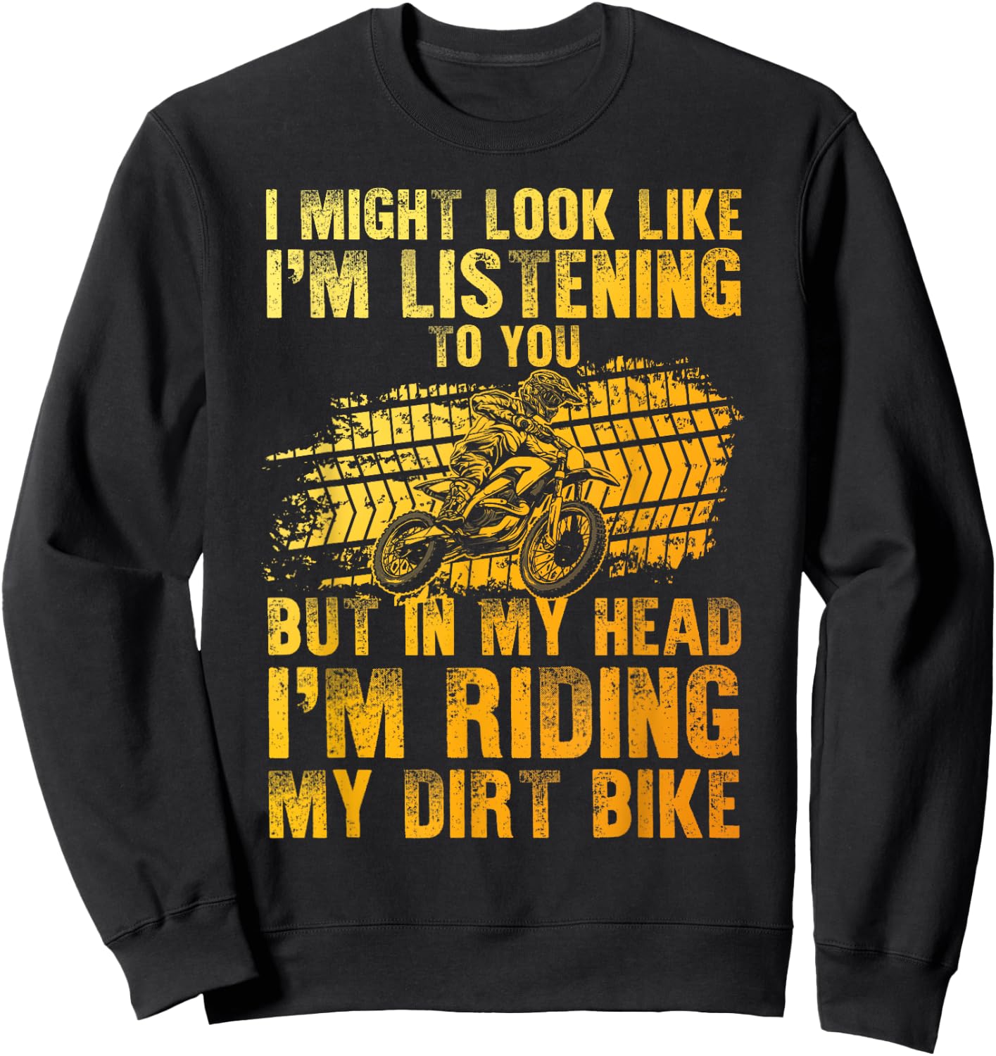 Funny Dirt Bike Art Women Dirtbike Motorcycle Riding Sweatshirt - Sweatshirt | Black