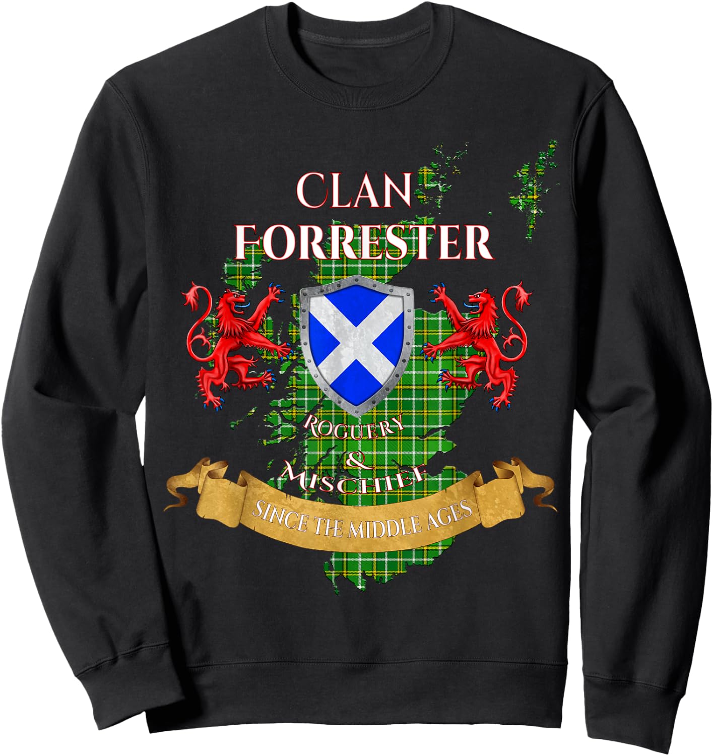 Forrester Hunting Scottish Family Clan Middle Ages Mischief Sweatshirt - Sweatshirt | Black