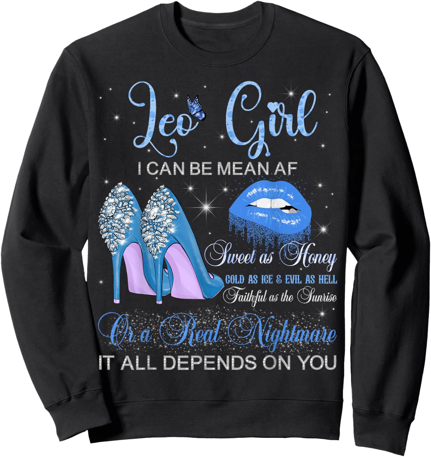Leo Girl Zodiac Birthday Party Women Girls Horoscope Sweatshirt - Sweatshirt | Black