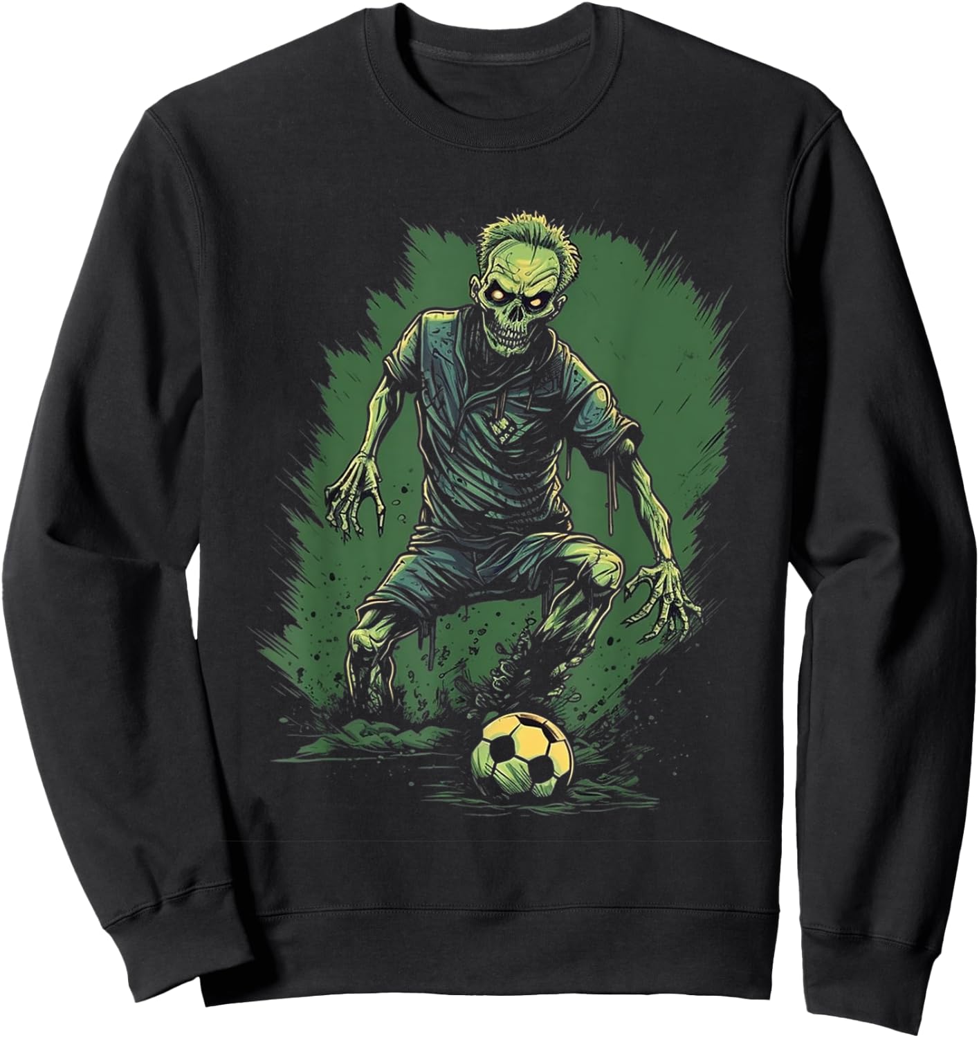Zombie Soccer Player Halloween Costume Sport Men Boys Sweatshirt - Sweatshirt | Black