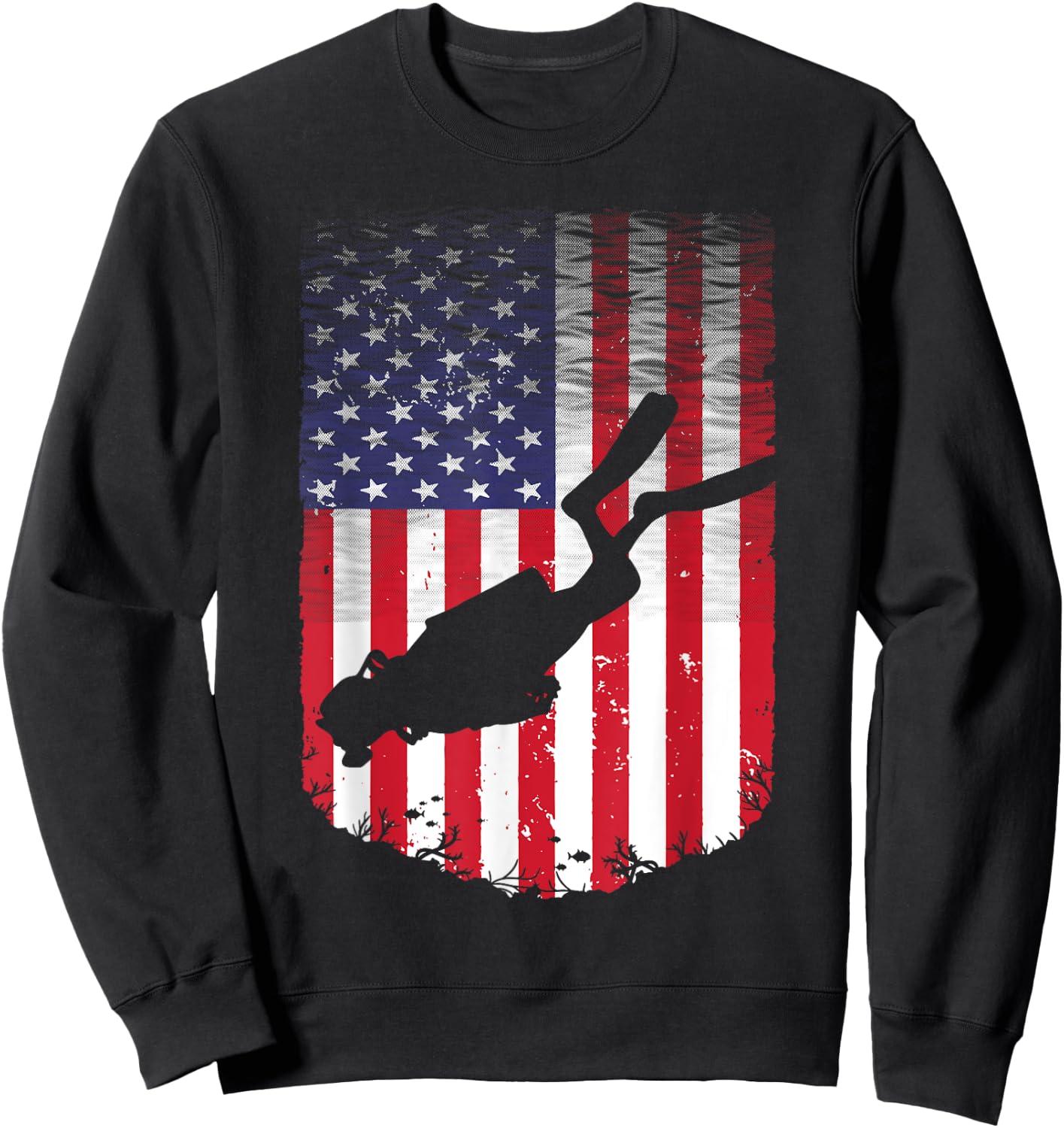 Funny Scuba Diving Art Women Scuba Diver Swimming Sweatshirt - Sweatshirt | Black