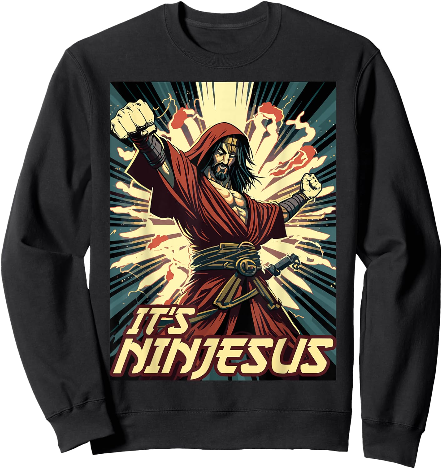 Ninjesus Jesus Ninja Christian Sweatshirt - Sweatshirt | Black