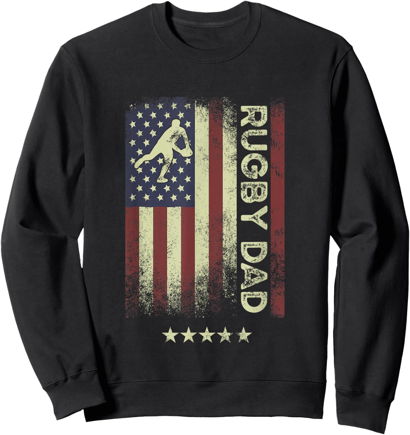 USA American Flag - Rugby Dad Sweatshirt - Sweatshirt | Black