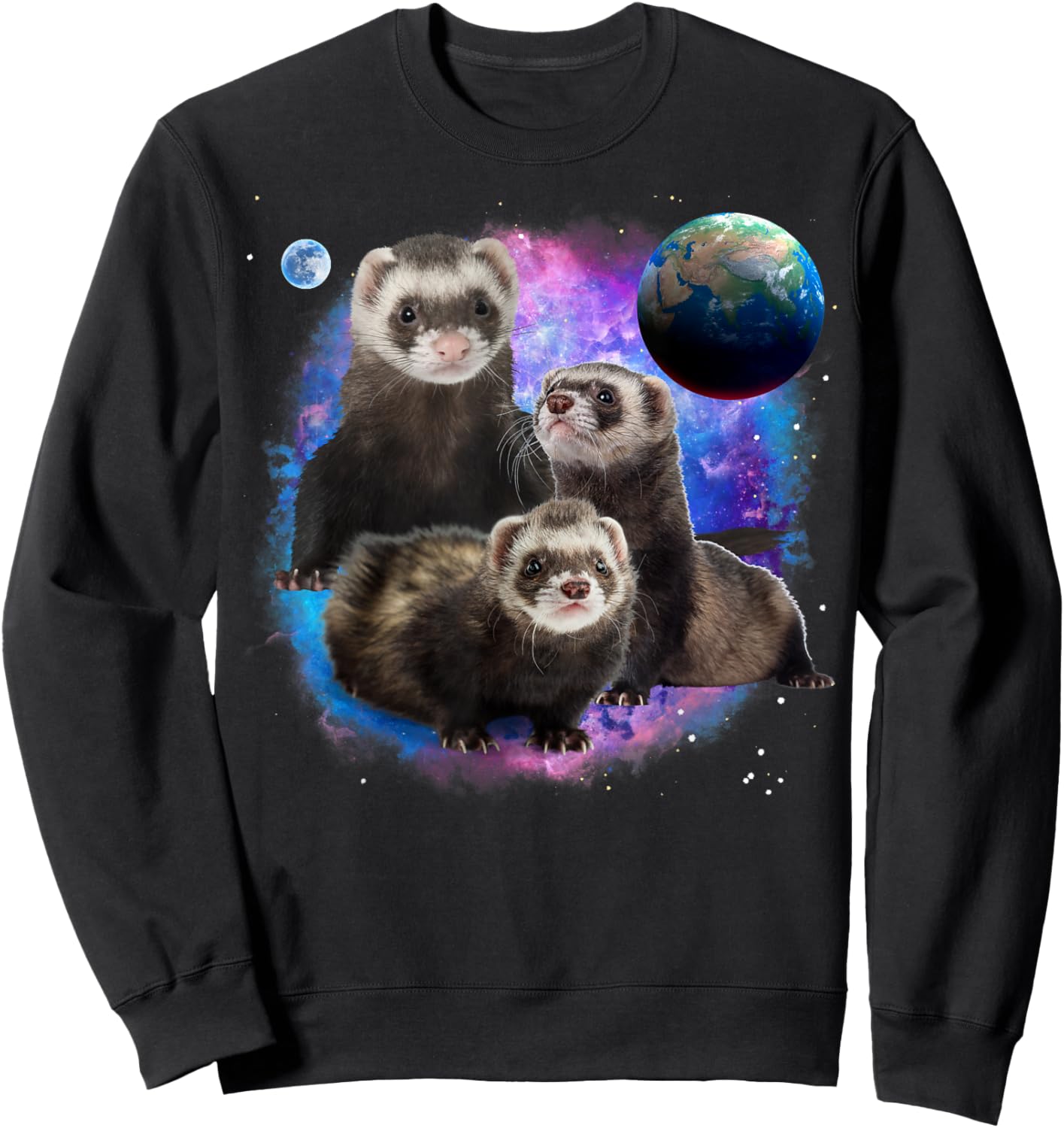 Funny Ferrets in the Galaxy Ferrets Sweatshirt - Sweatshirt | Black