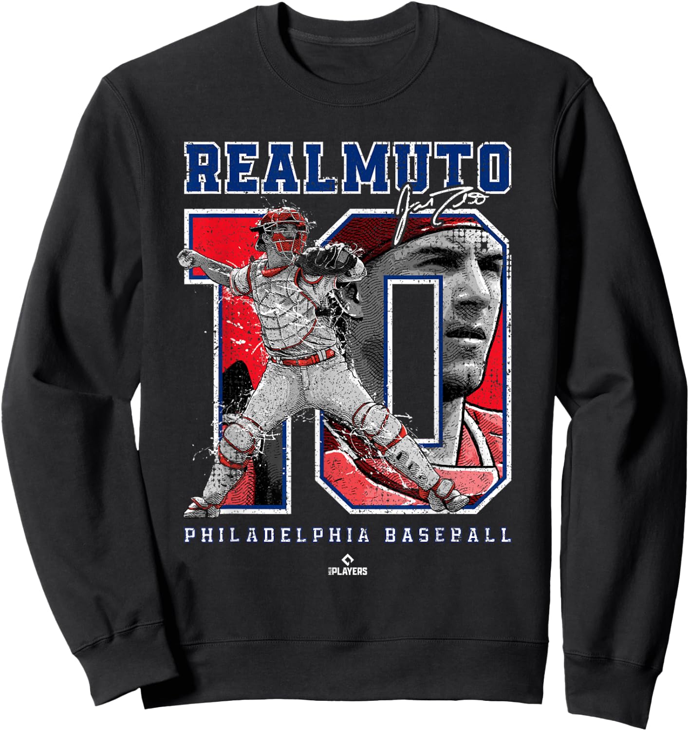 Number and Portrait JT Realmuto Philadelphia MLBPA Sweatshirt - Sweatshirt | Black