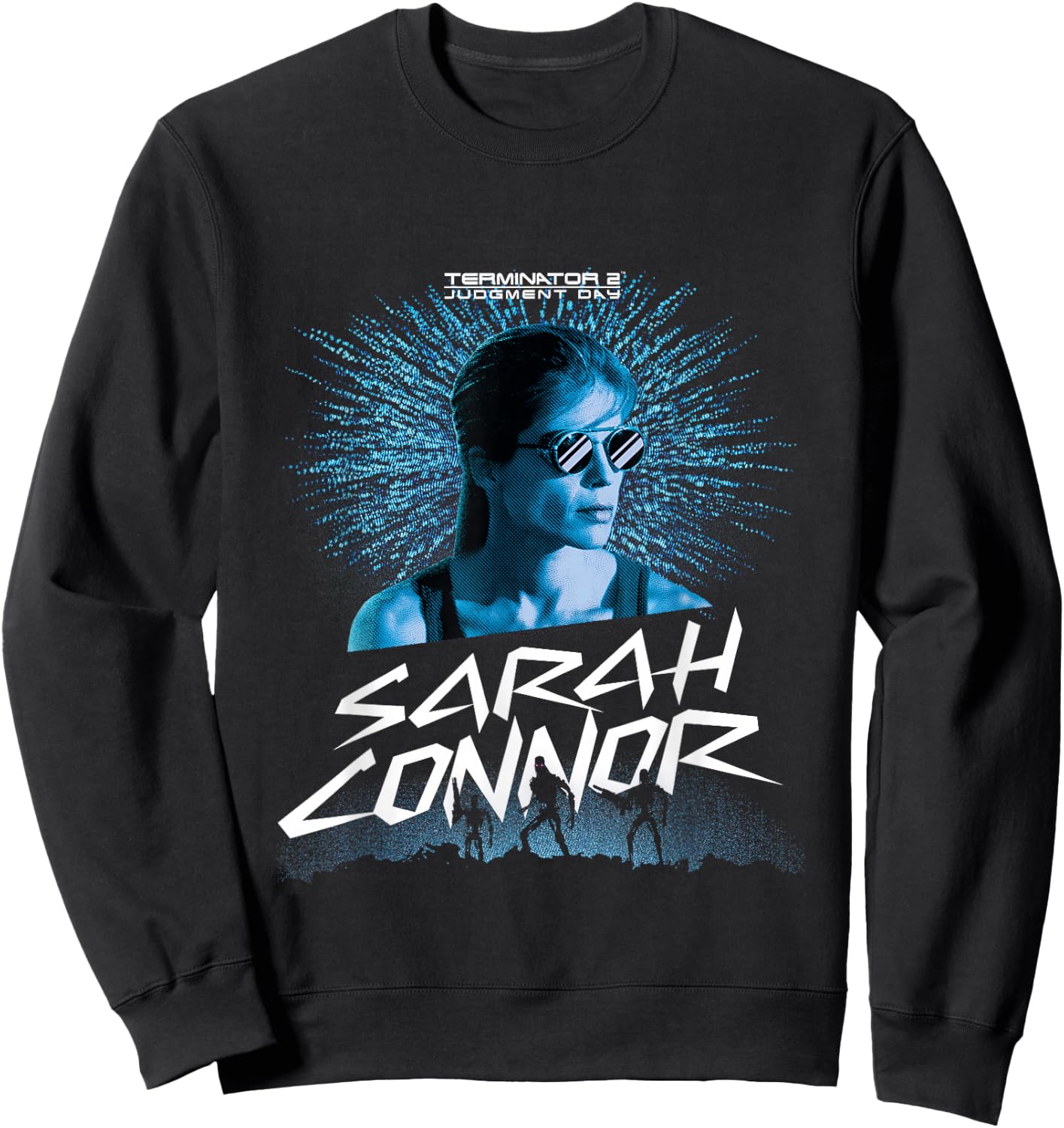 Terminator 2 Judgment Day Sarah Connor Dot Art Sweatshirt - Sweatshirt | Black