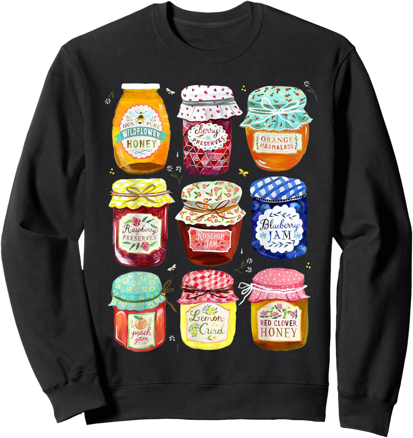 Jam Jars Relaxed Funny Women Kids Sweatshirt - Sweatshirt | Black