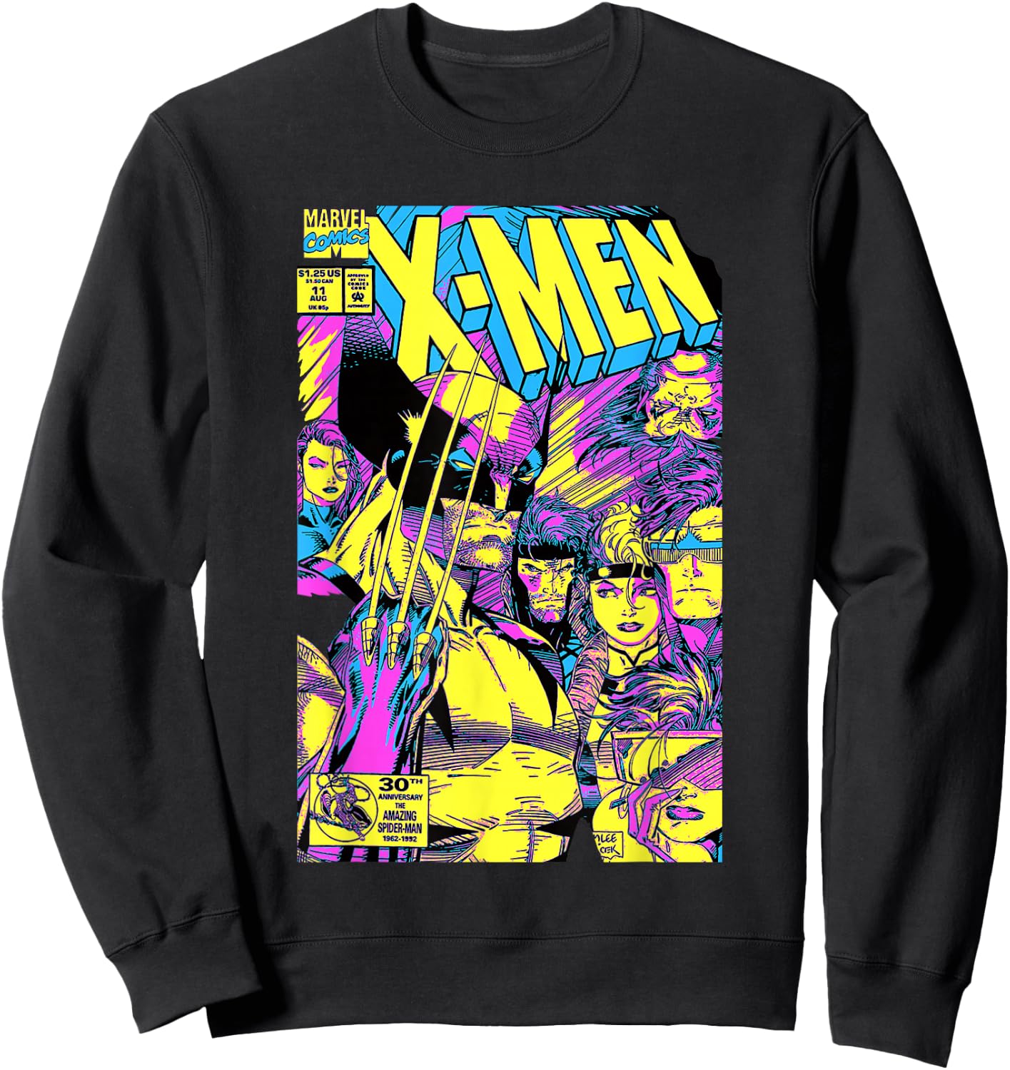 Marvel X-Men Wolverine & Team Epic Neon Comic Cover Sweatshirt - Sweatshirt | Black