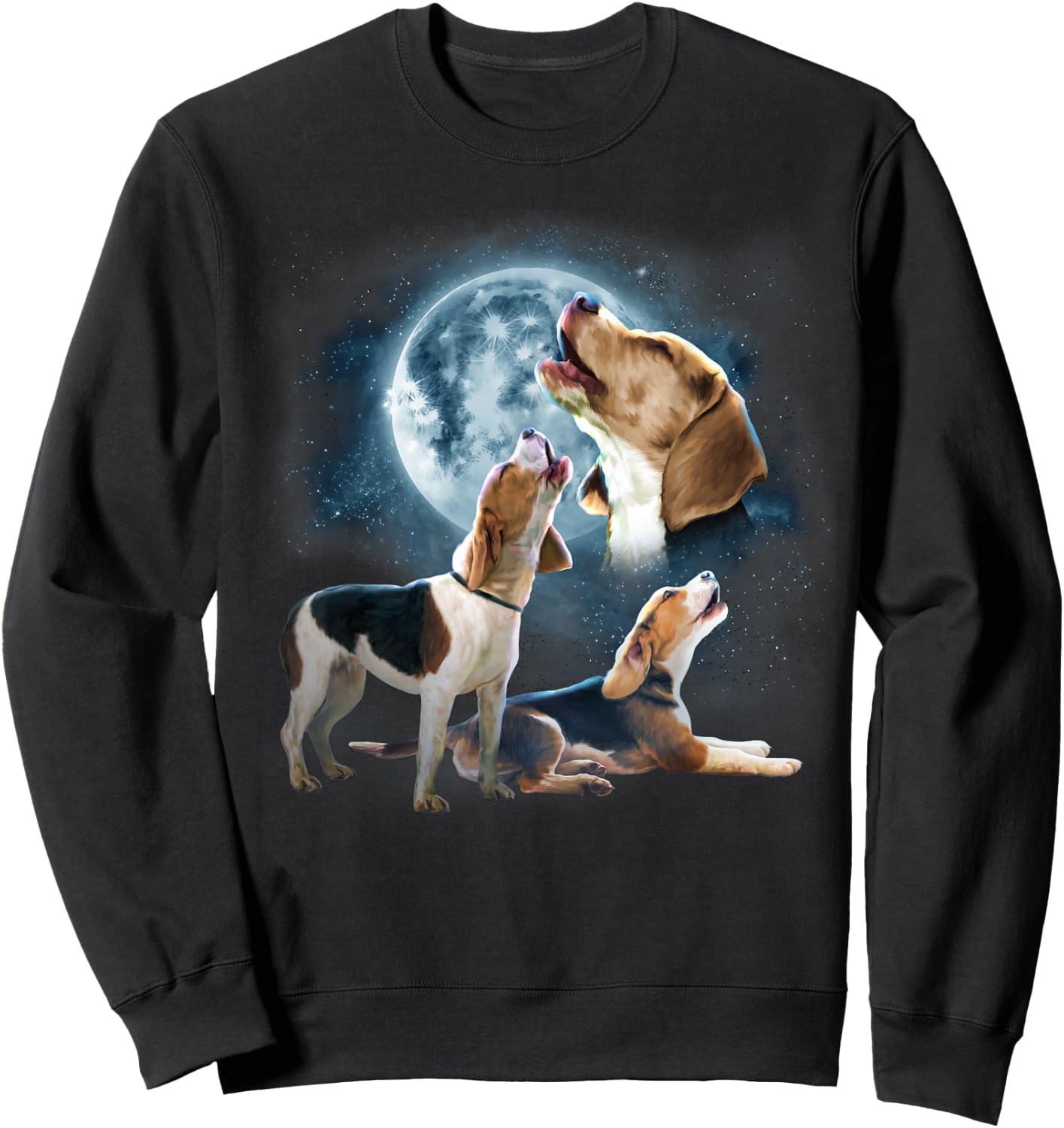 Howling at The Moon Shirt - Funny Beagle Shirt - Beagle Sweatshirt - Sweatshirt | Black