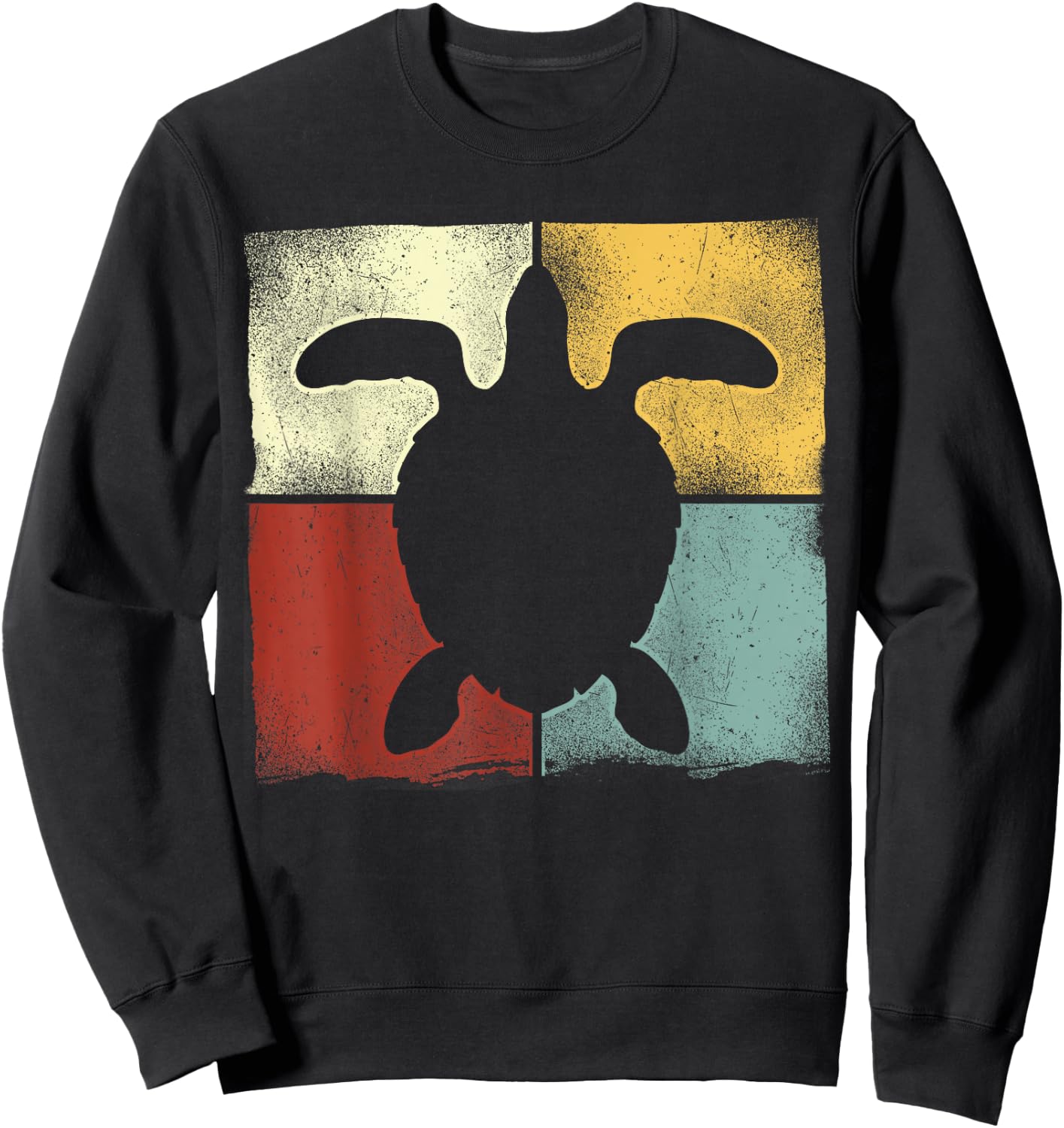 Sea Turtle Tortoise Retro Vintage Sweatshirt - Sweatshirt | Black