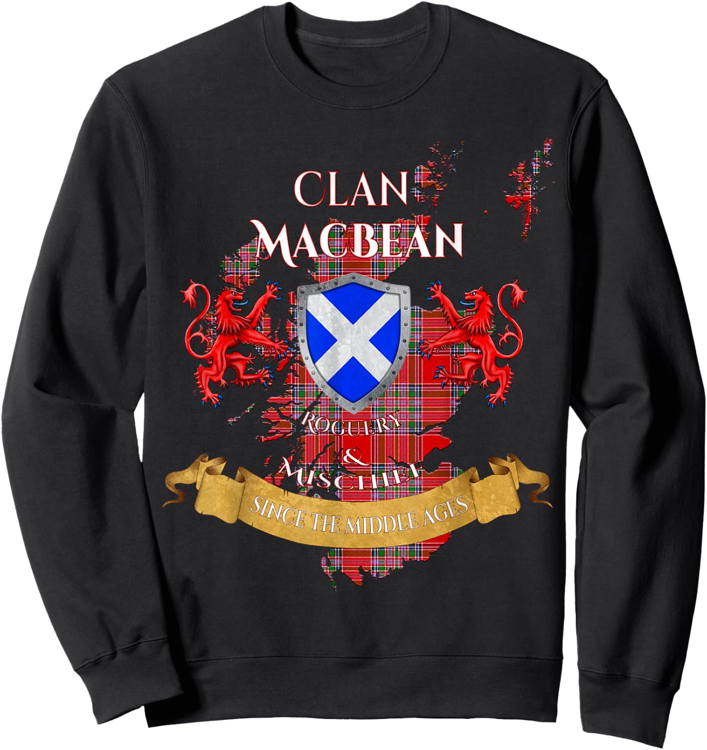MacBean Scottish Family Clan Middle Ages Mischief Sweatshirt - Sweatshirt | Black