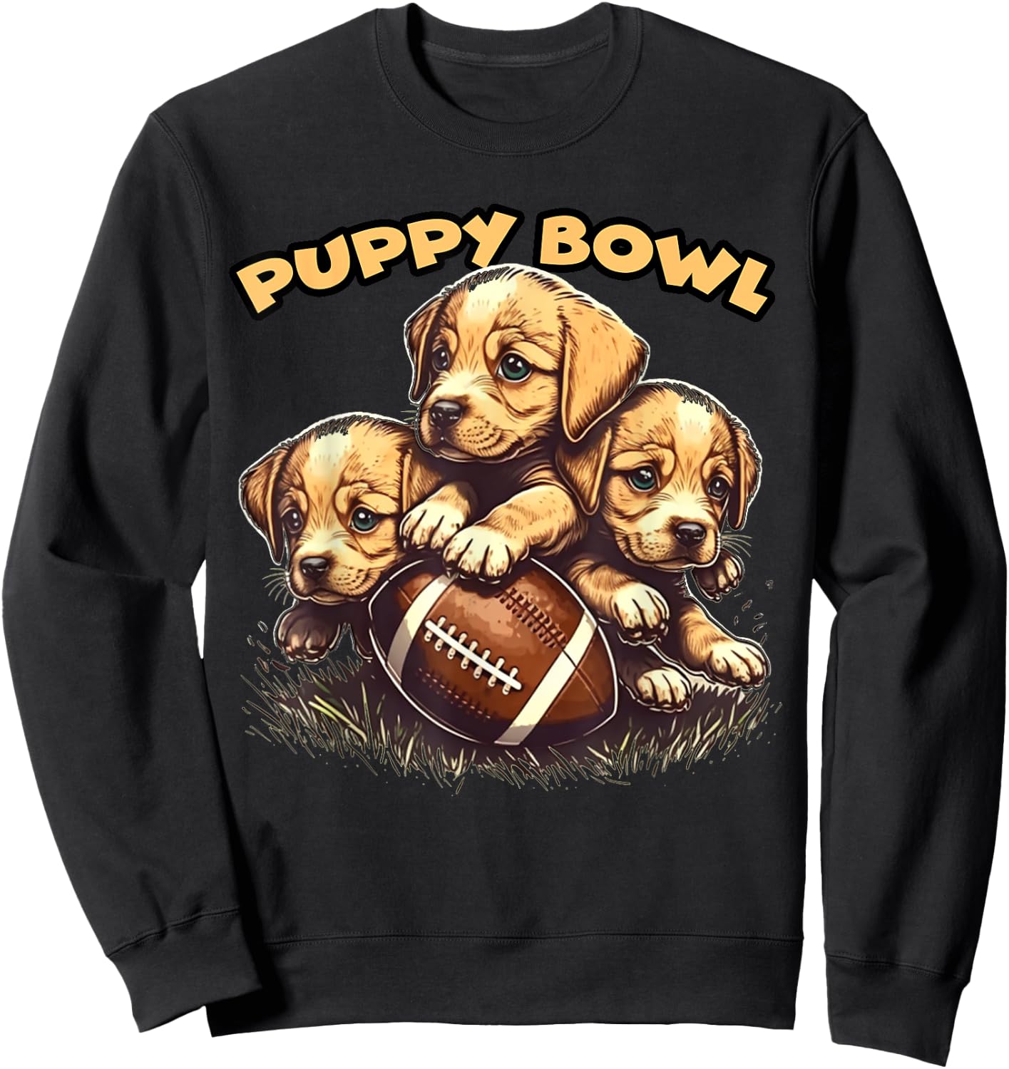 Puppy Bowl Sunday Funny Puppies Puppybowl Dog Fan Sweatshirt - Sweatshirt | Black