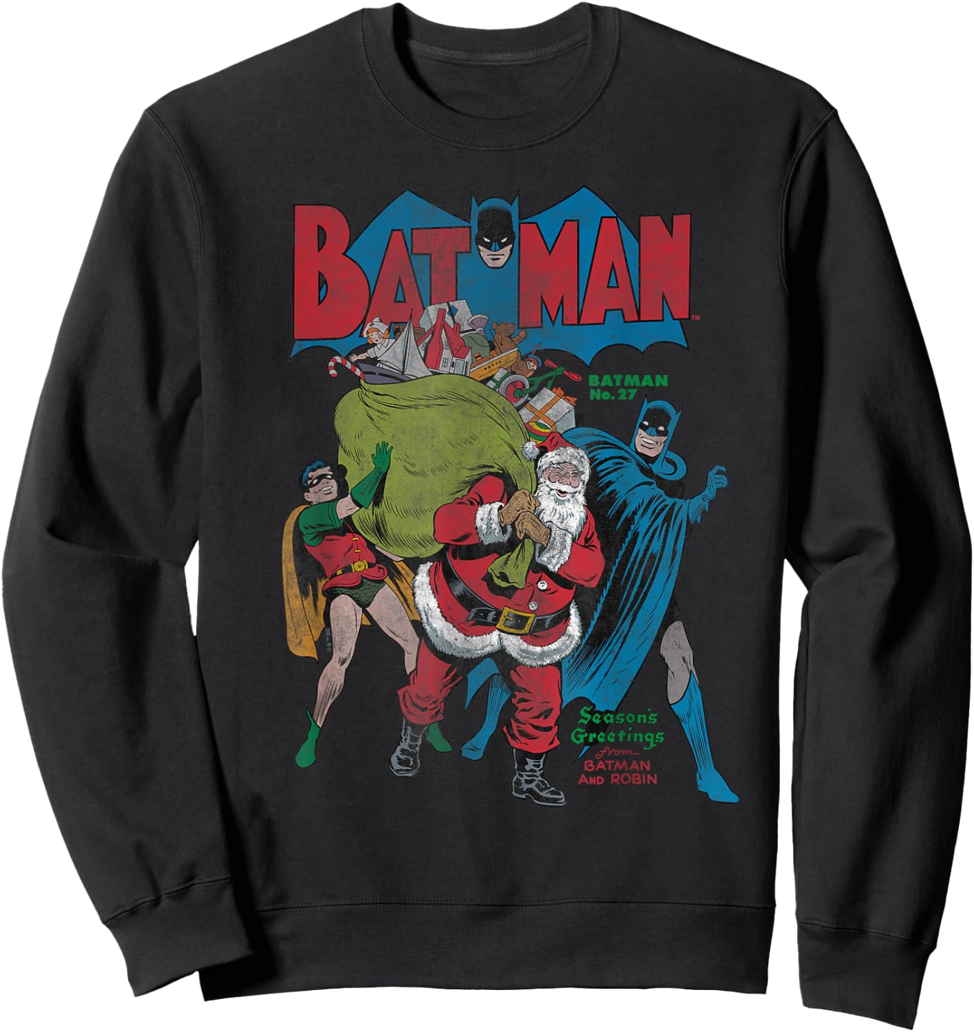 Batman Christmas Seasons Greetings Sweatshirt - Sweatshirt | Black