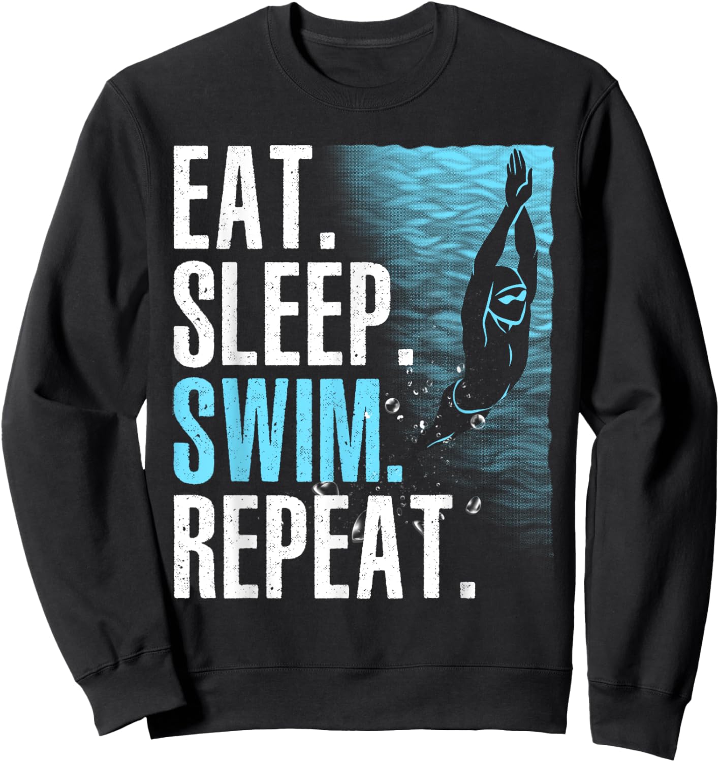 Funny Swimming Design Women Kids Swimmers Swim Team Sweatshirt - Sweatshirt | Black