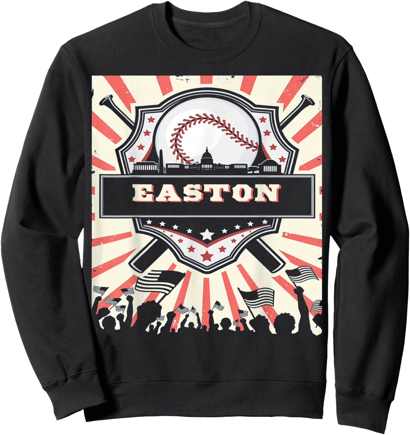 First name Easton Baseball for game day Sweatshirt - Sweatshirt | Black