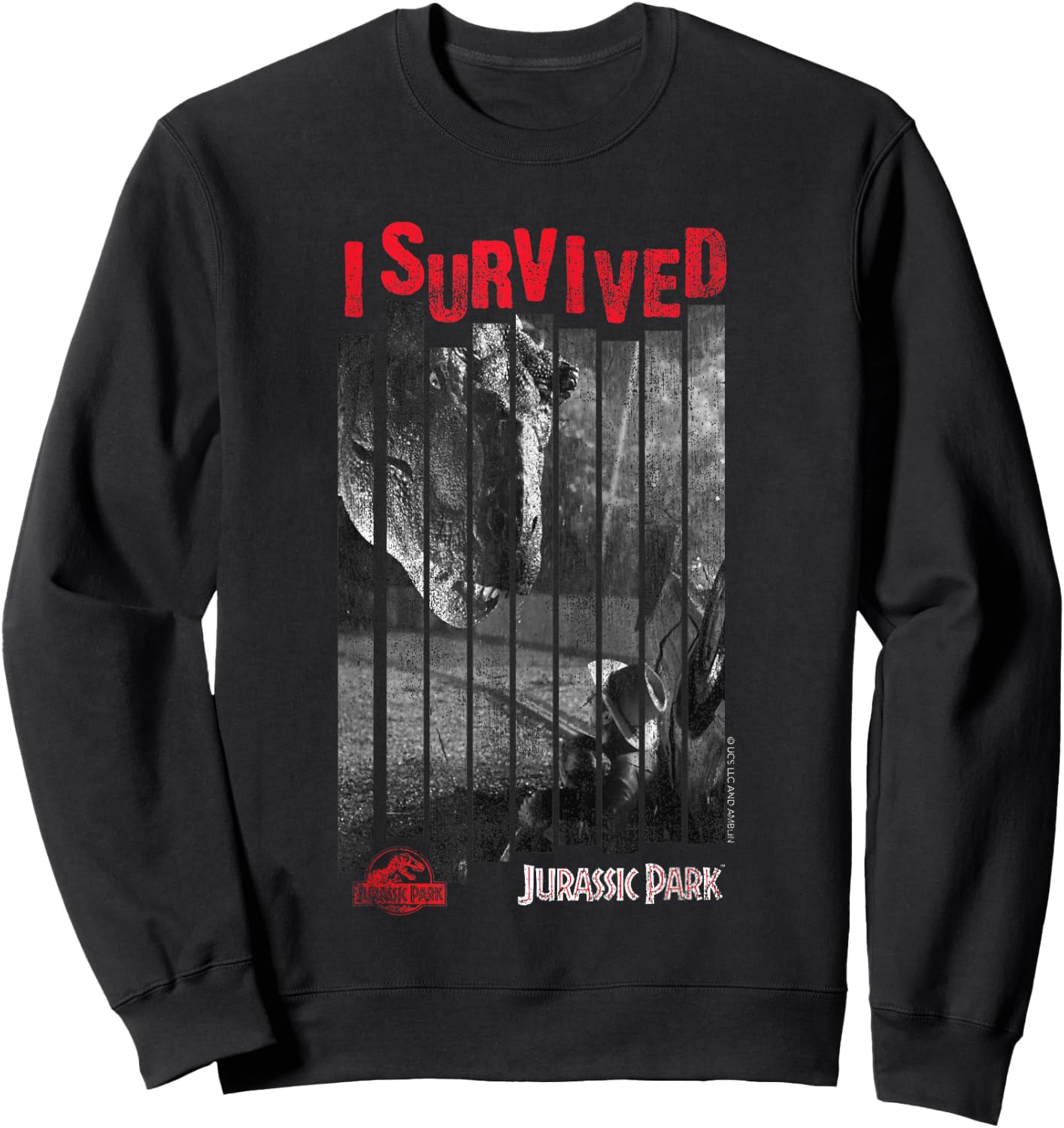 Jurassic Park T-Rex I Survived Sweatshirt - Sweatshirt | Black