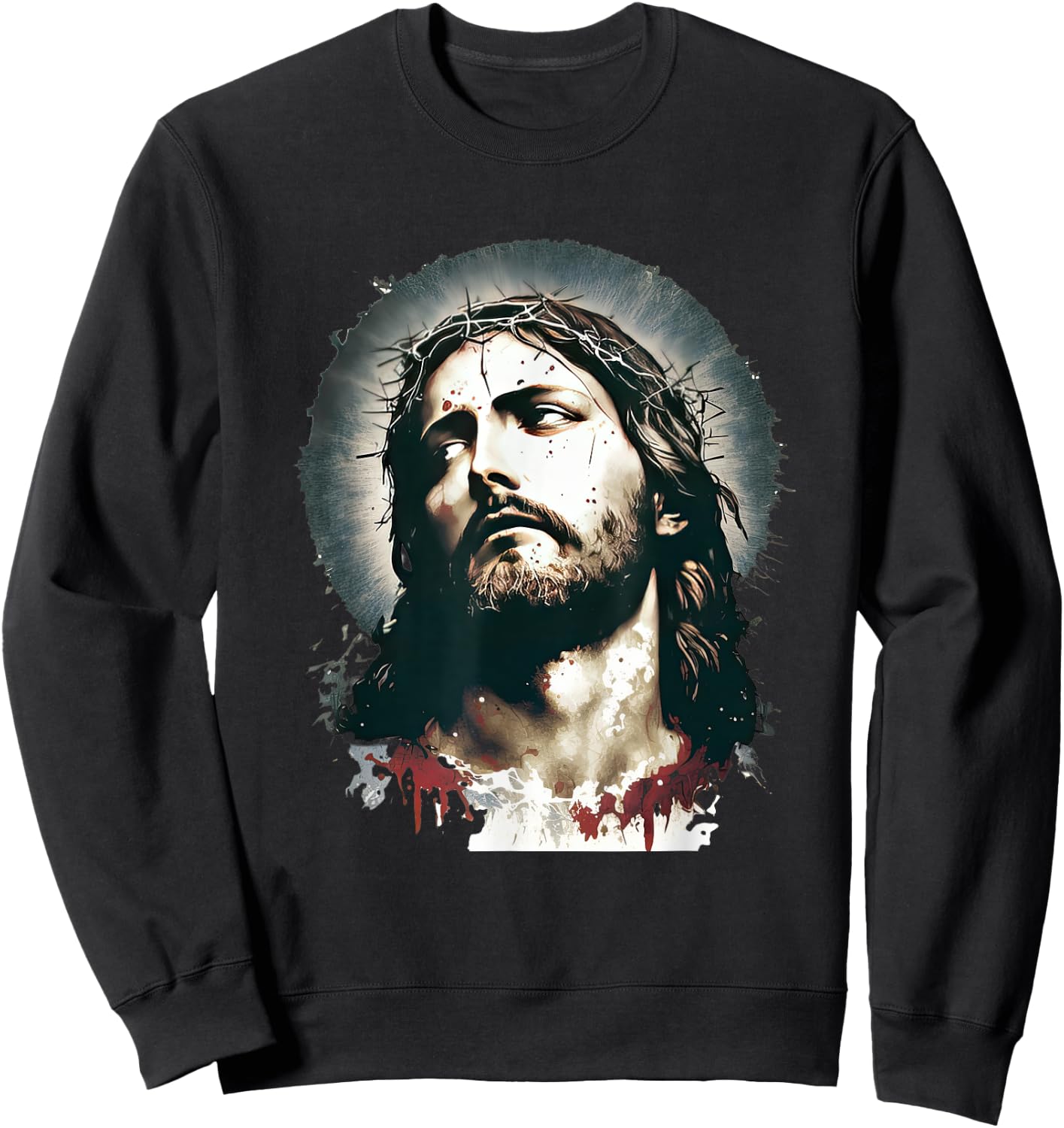 Christian Quotes Designs Faithful Christians Love Jesus Christ Graphical Design for Christians -Adults Black Small Sweatshirt - Sweatshirt | Black