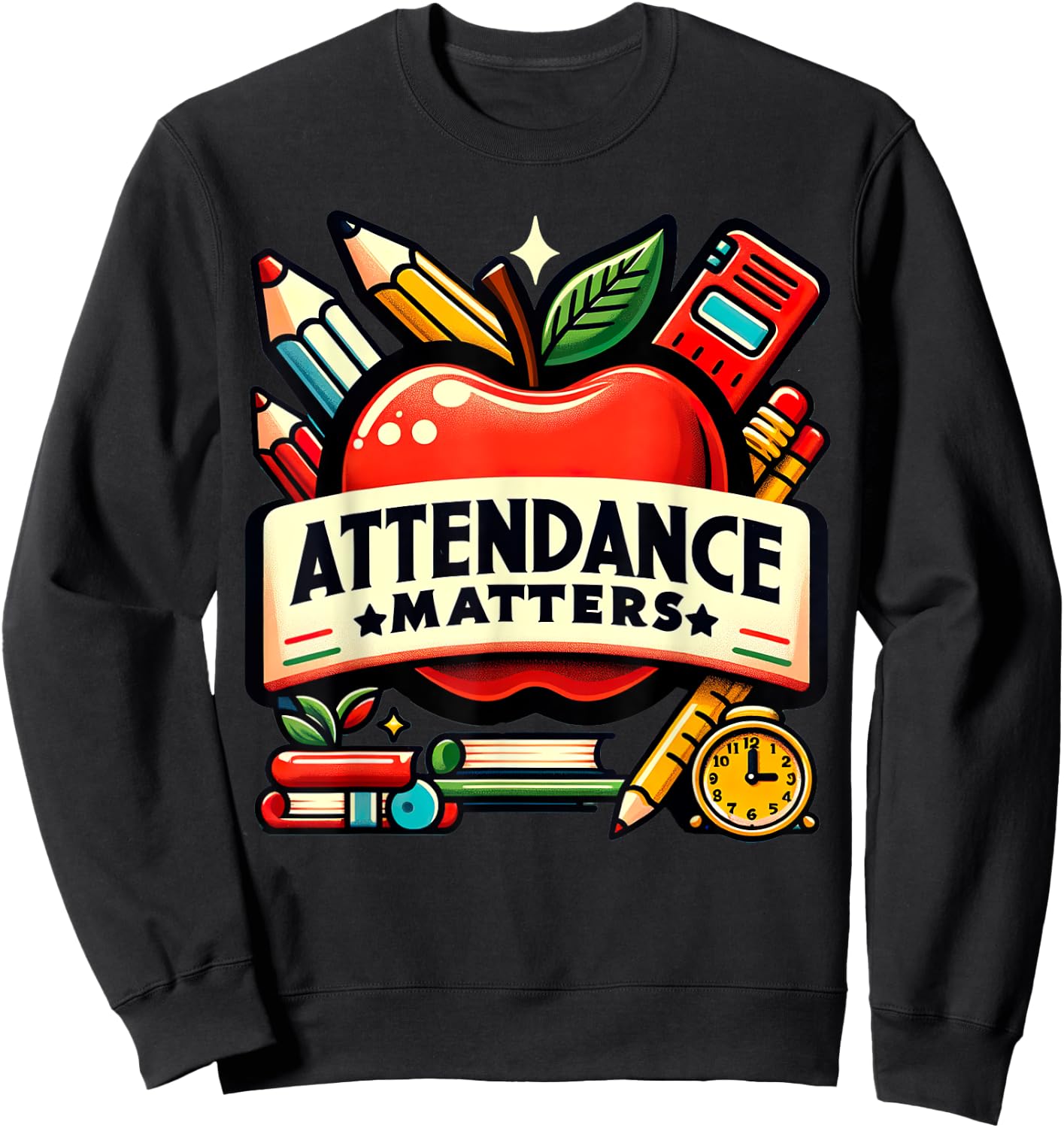 Attendance Matters Teacher Back to School Women Sweatshirt - Sweatshirt | Black