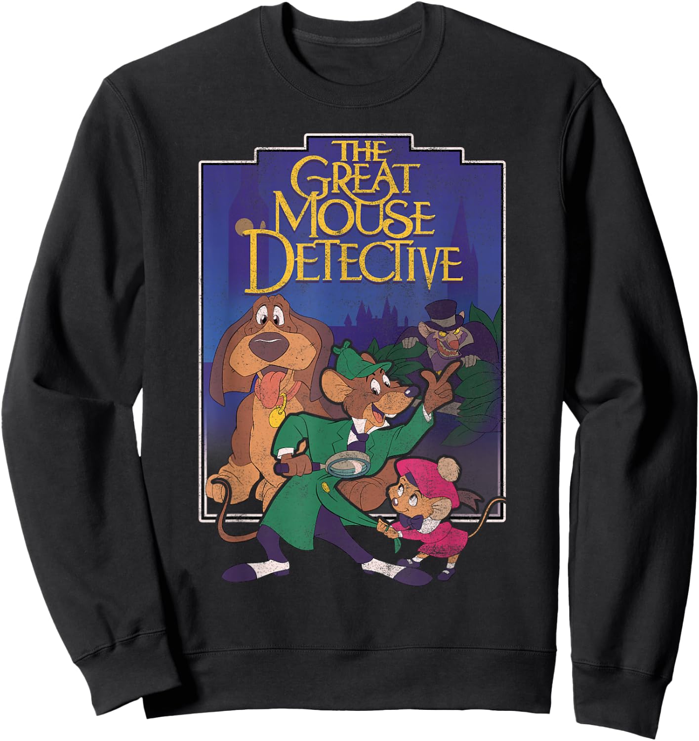 Disney The Great Mouse Detective Group Shot Classic Portrait Sweatshirt - Sweatshirt | Black