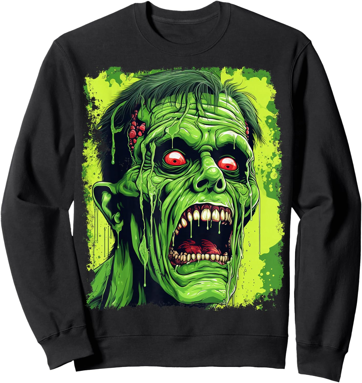 Classic Horror Green Zombie Sweatshirt - Sweatshirt | Black