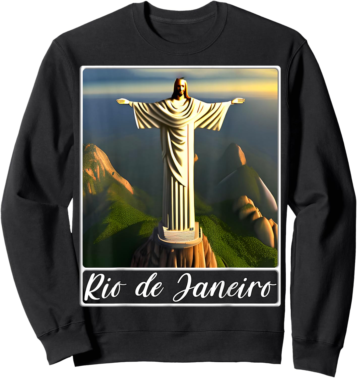 Christ the Redeemer Rio de Janeiro Brazil Sweatshirt - Sweatshirt | Black