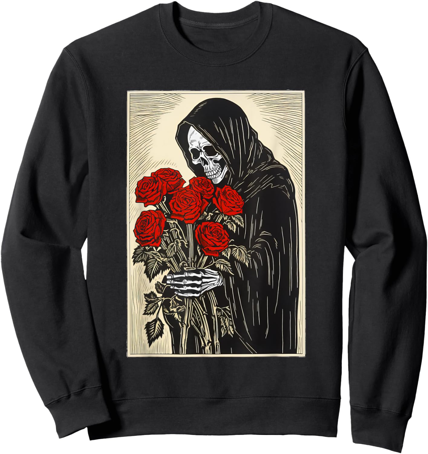 Grim Reaper Smelling The Roses Sweatshirt - Sweatshirt | Black