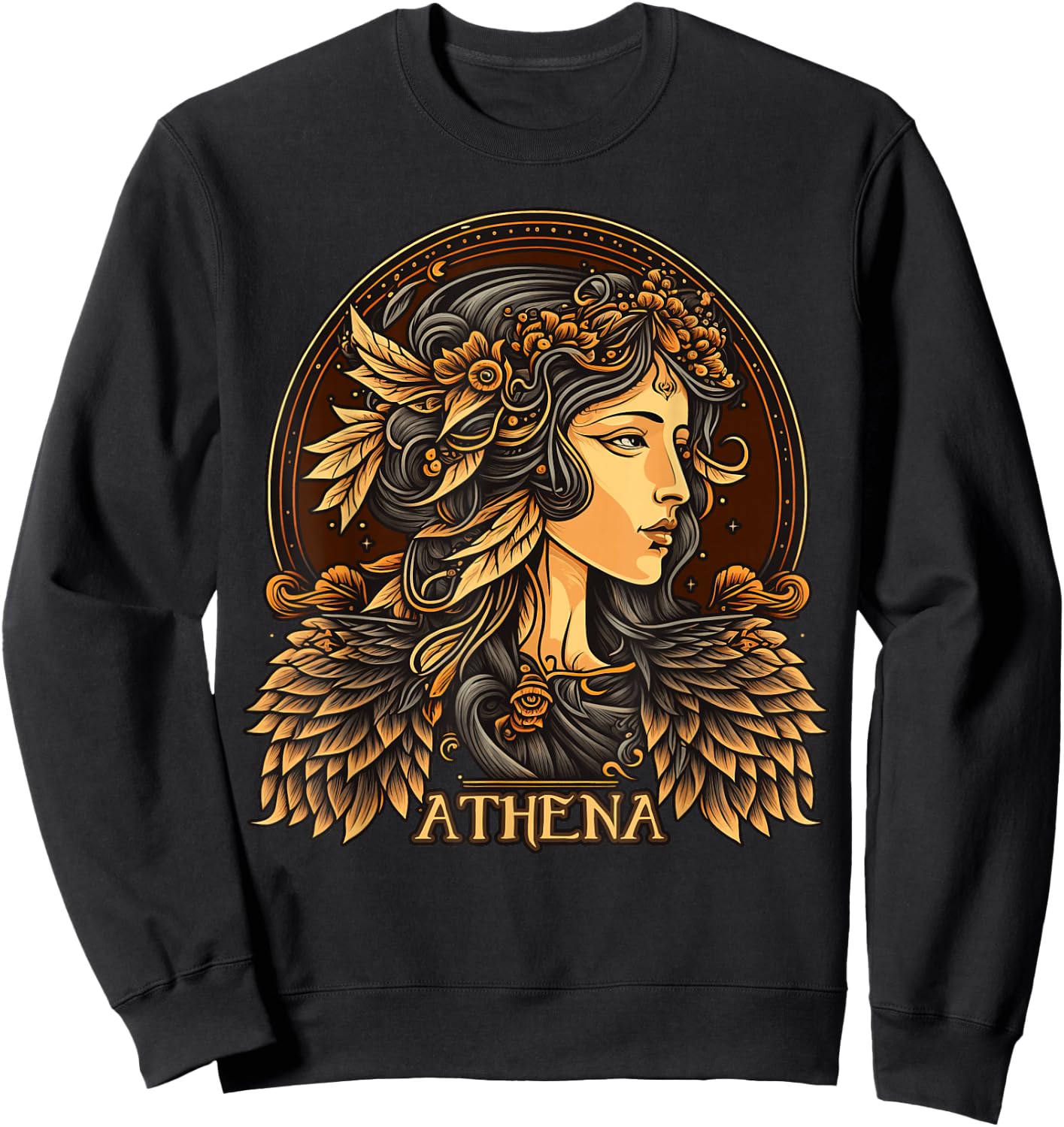 Greek Mythology Ancient Goddess Athena Olympian Deity Sweatshirt - Sweatshirt | Black
