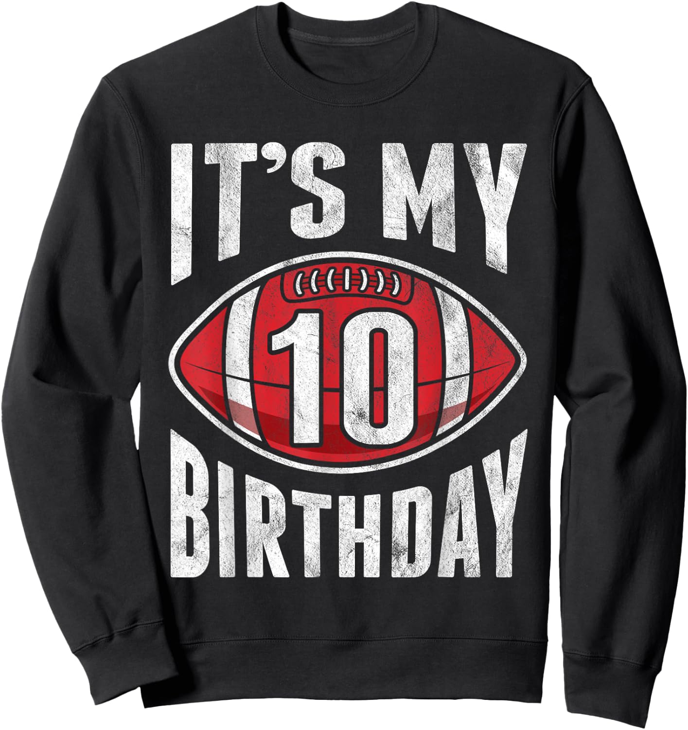 10 Years Old American Football 10th Birthday Boy Retro Style Sweatshirt - Sweatshirt | Black