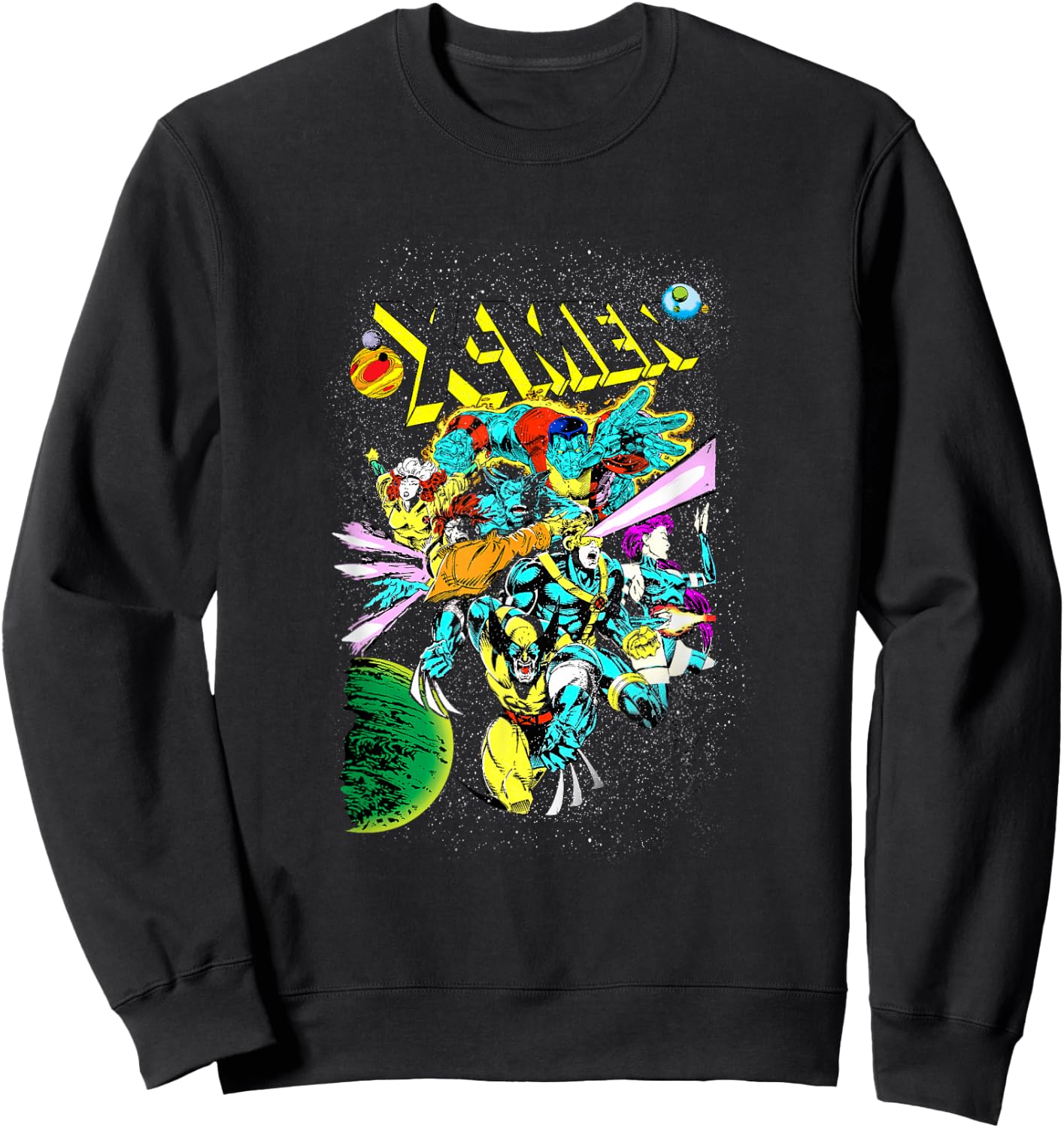 Marvel X-Men Battle in Space Vintage Comic Book Cover Sweatshirt - Sweatshirt | Black